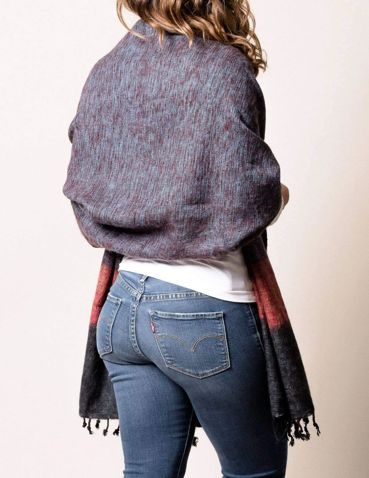 Himalayan Yak Wool Wrap - Red