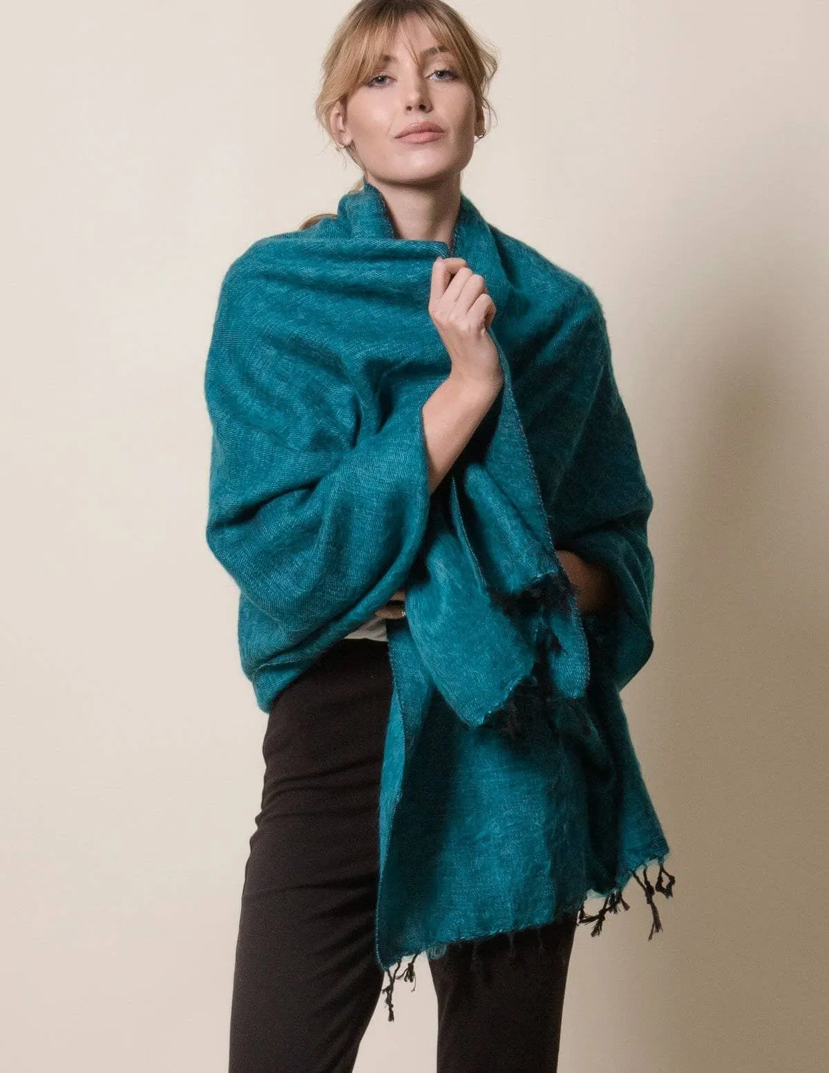 Himalayan Yak Wool Wrap - Teal