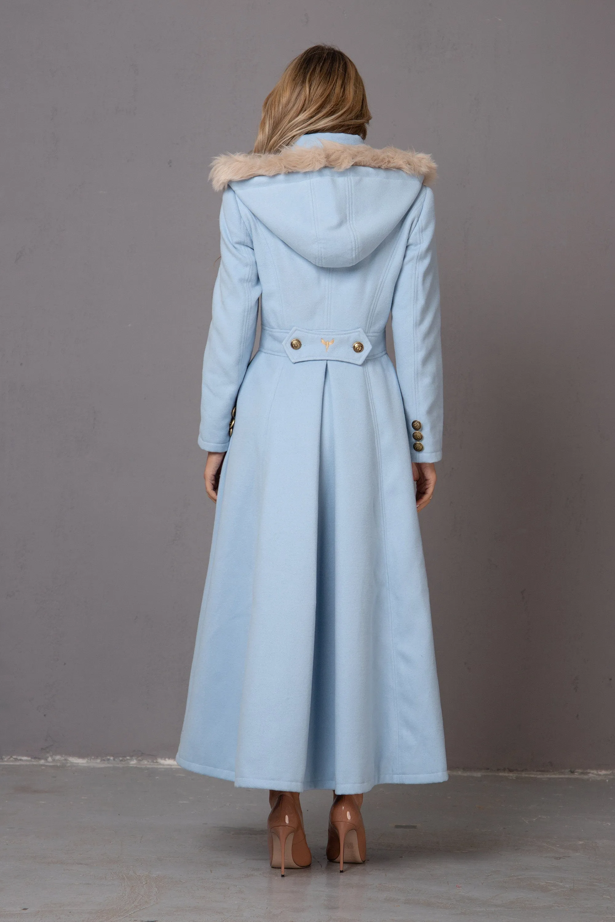 HOODED LIGHT BLUE COAT