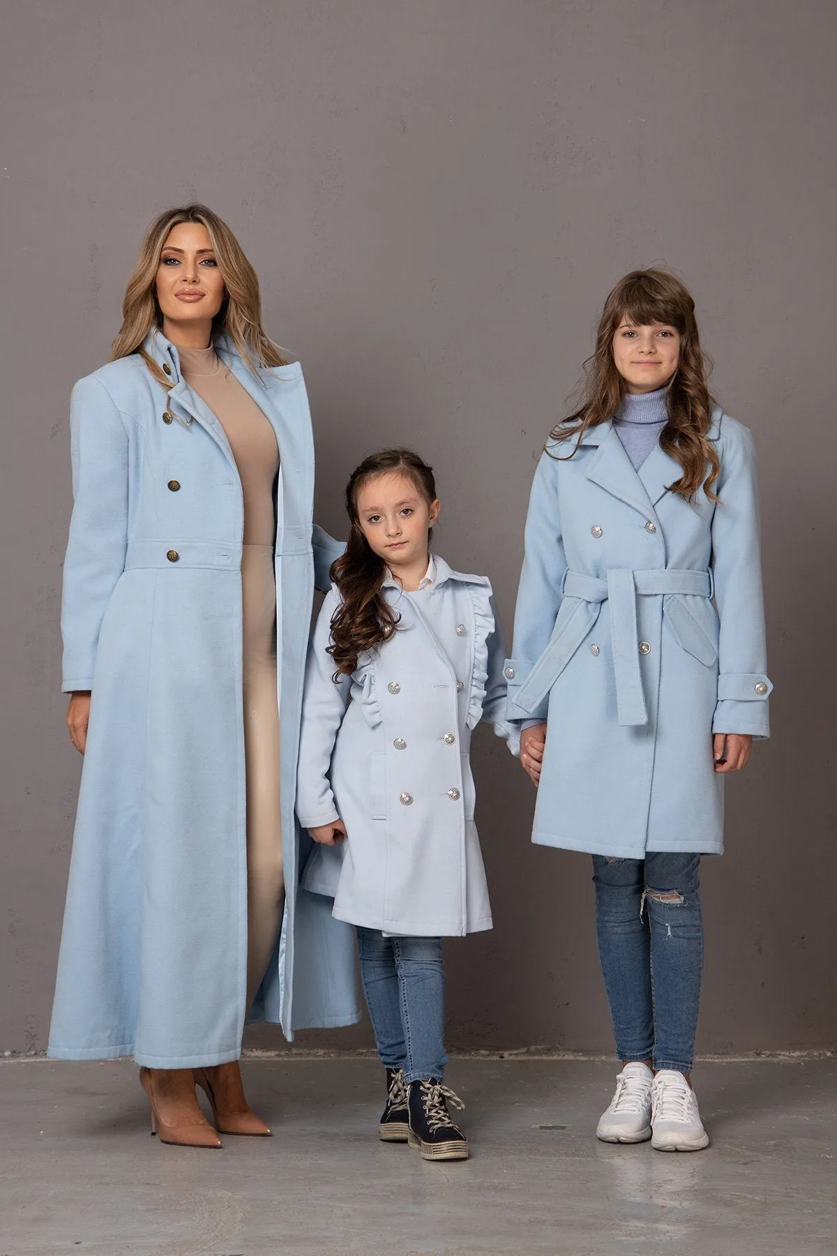 HOODED LIGHT BLUE COAT