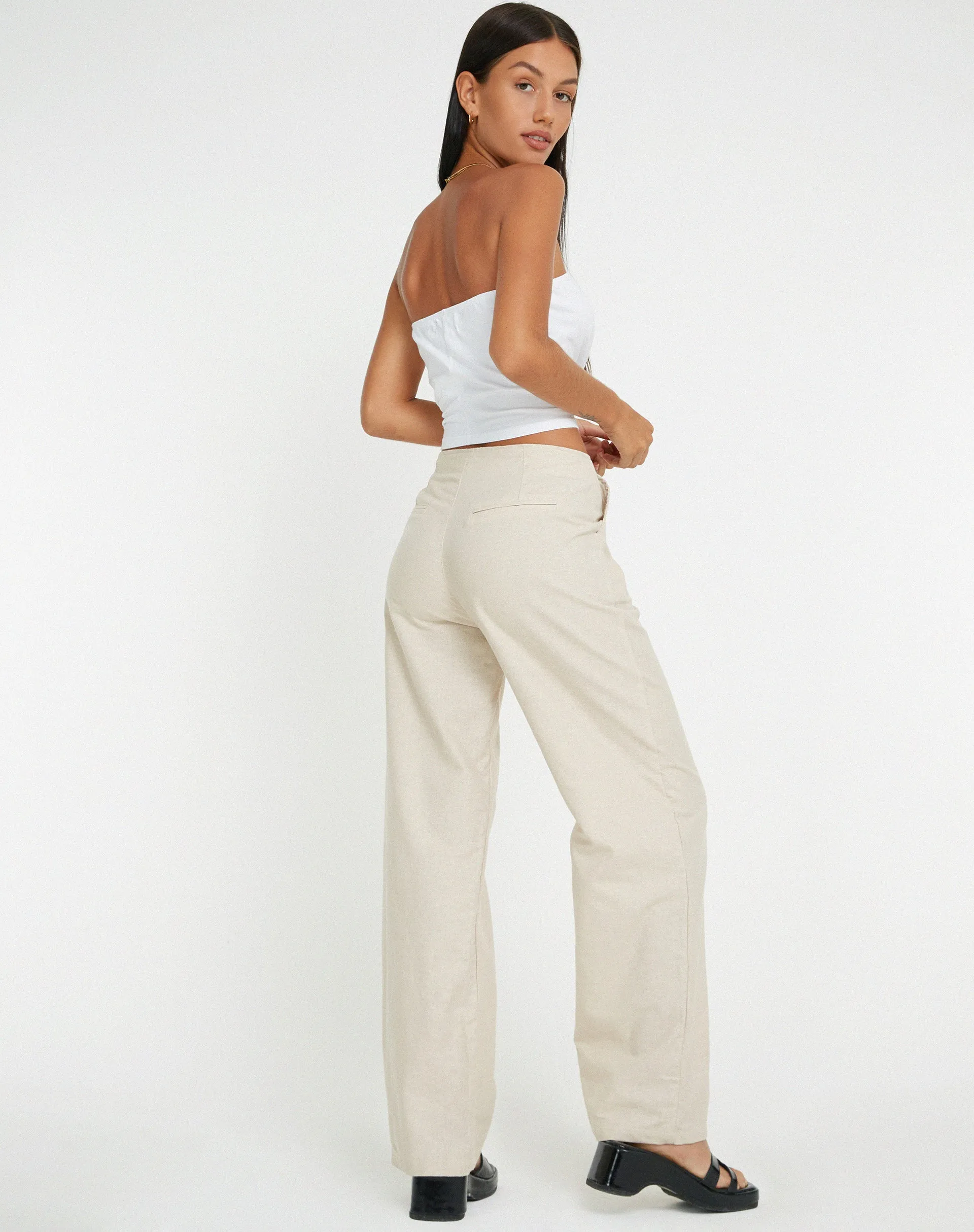 Idama Wide Leg Trouser in Ecru