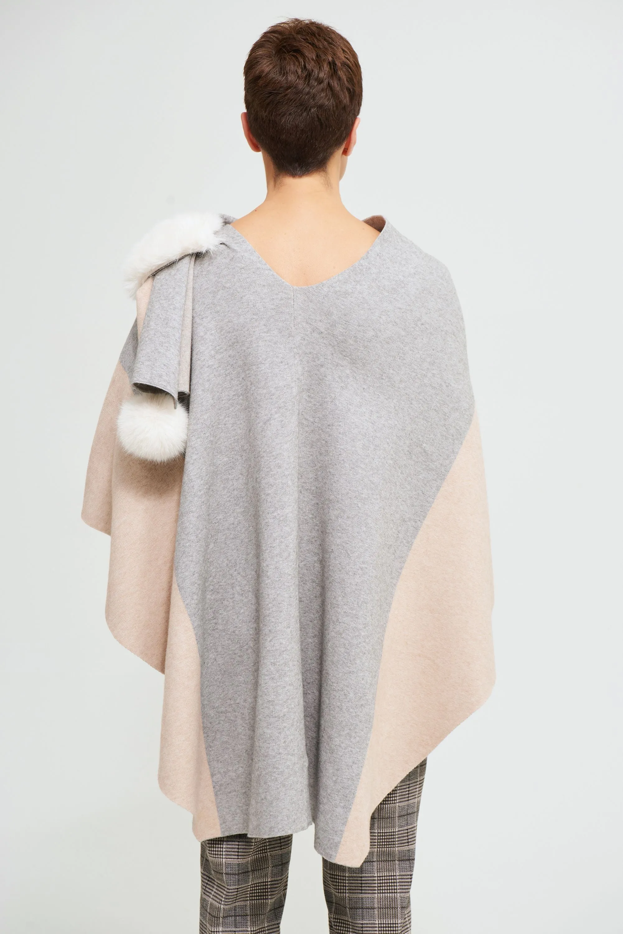 Joseph Ribkoff Faux Fur Cape Cardigan