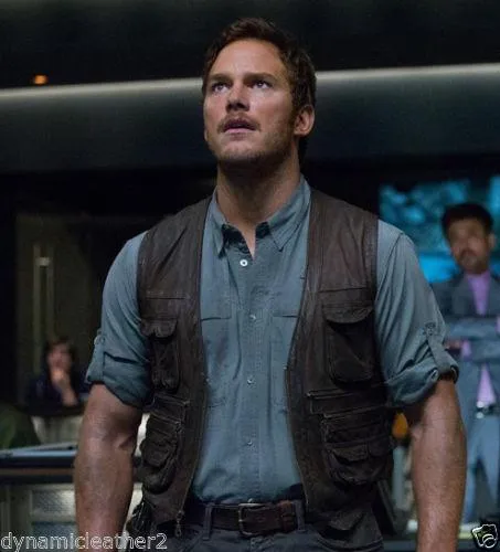 Jurassic World Chris Pratt Owen Grady Real Leather Vest