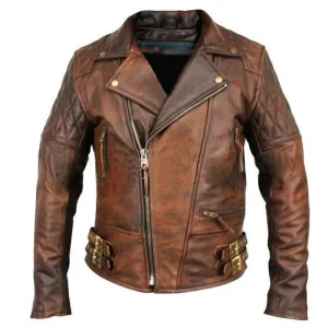 Kyrith Brown Diamond Quilted Leather Jacket