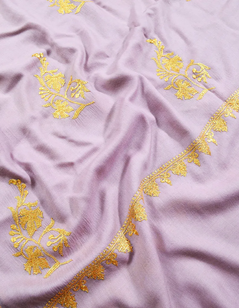 Lavender tilla embroidery pashmina shawl 8273