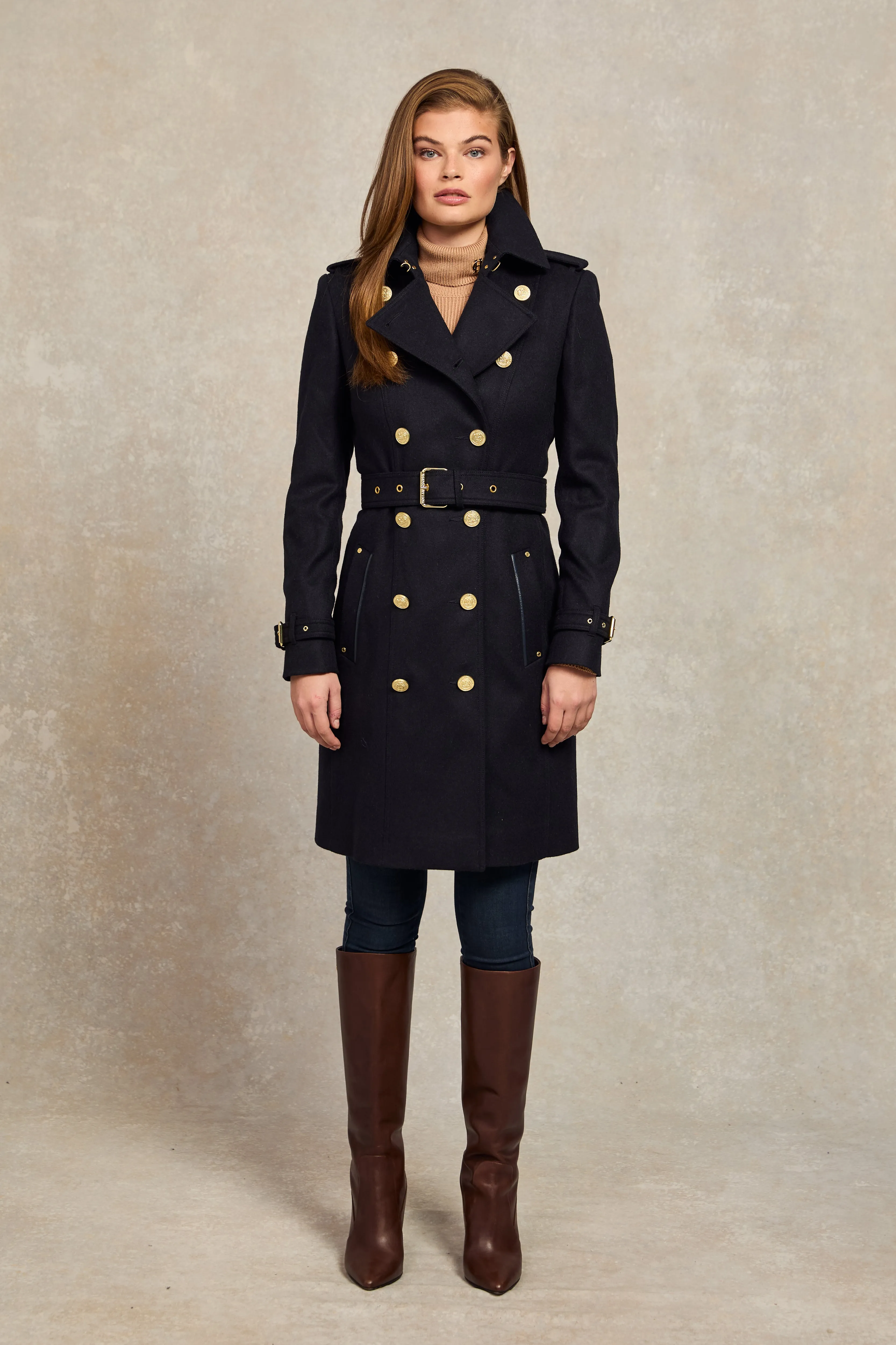 Marlborough Trench Coat (Soft Navy)