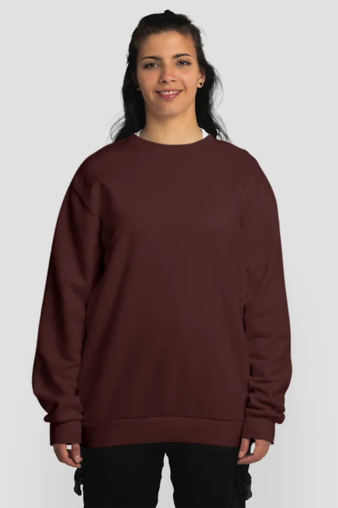 Maroon Oversized Sweatshirt for women