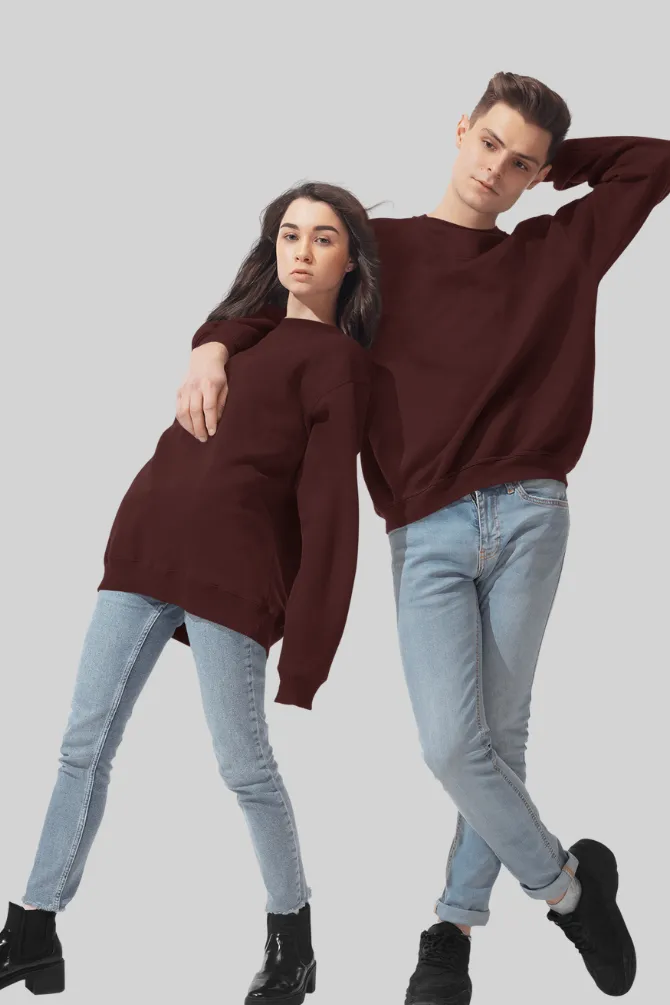 Maroon Oversized Sweatshirt for women