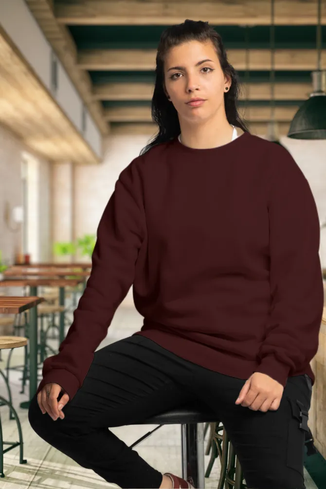 Maroon Oversized Sweatshirt for women