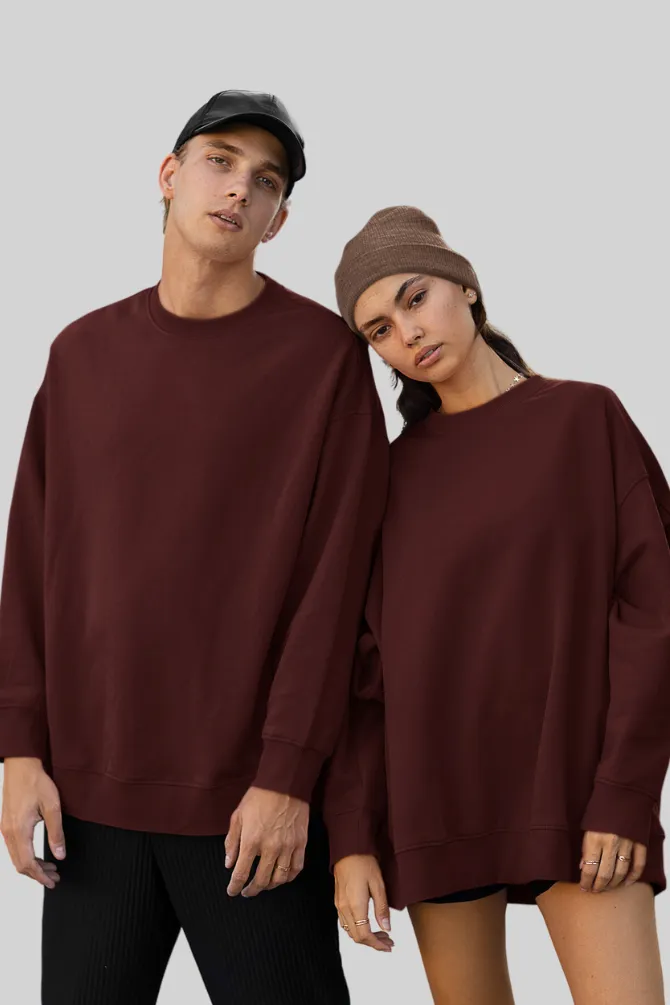 Maroon Oversized Sweatshirt for women