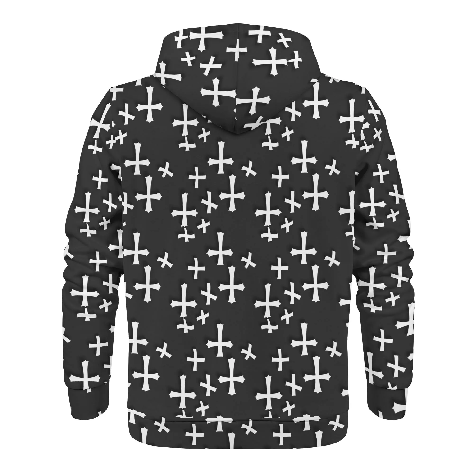 Mens Little Crosses Classic Zip Up Hoodie Warm Jacket