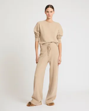 Merino knit wide leg trousers