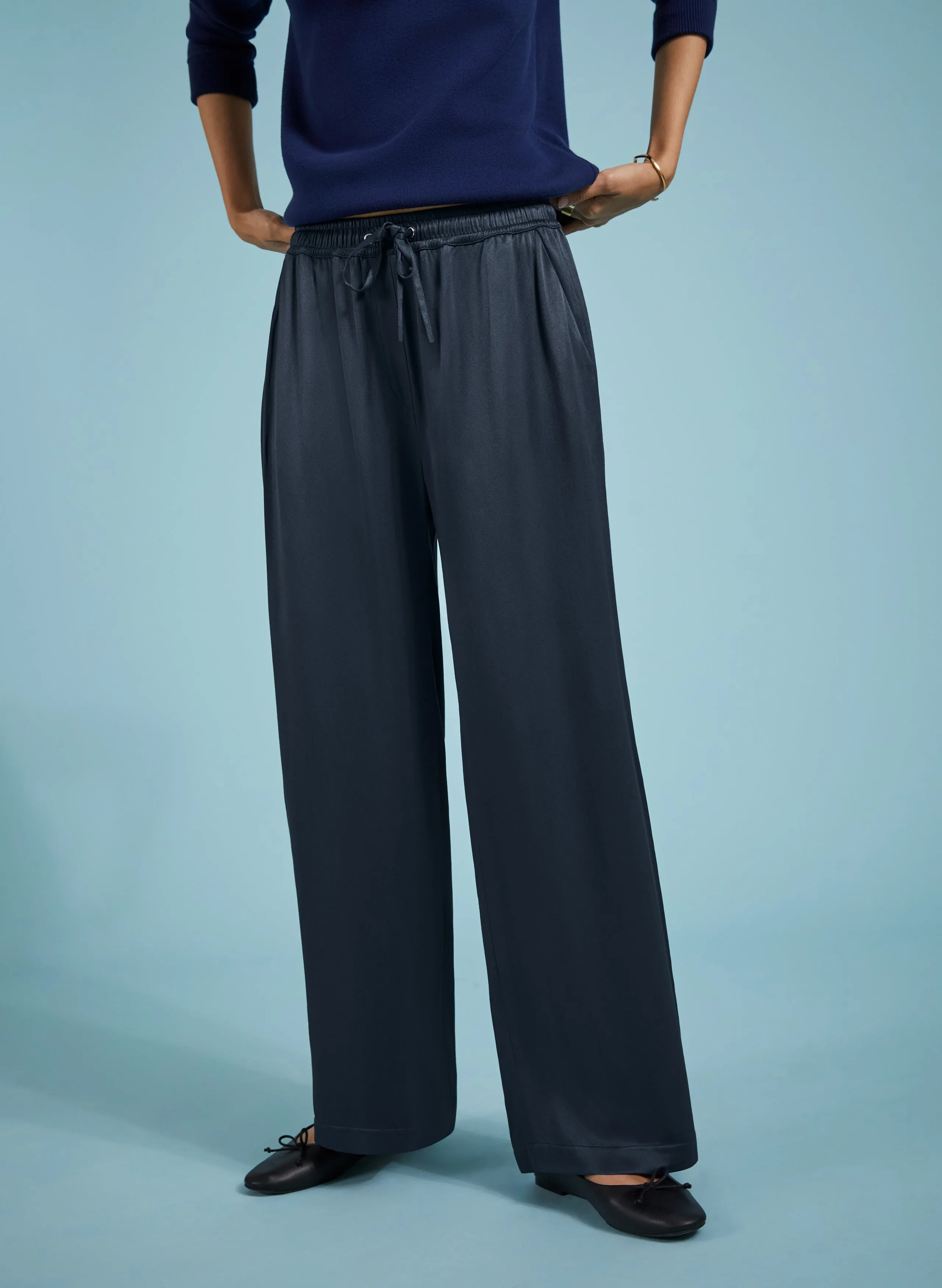 Monica Satin Wide Leg Trousers