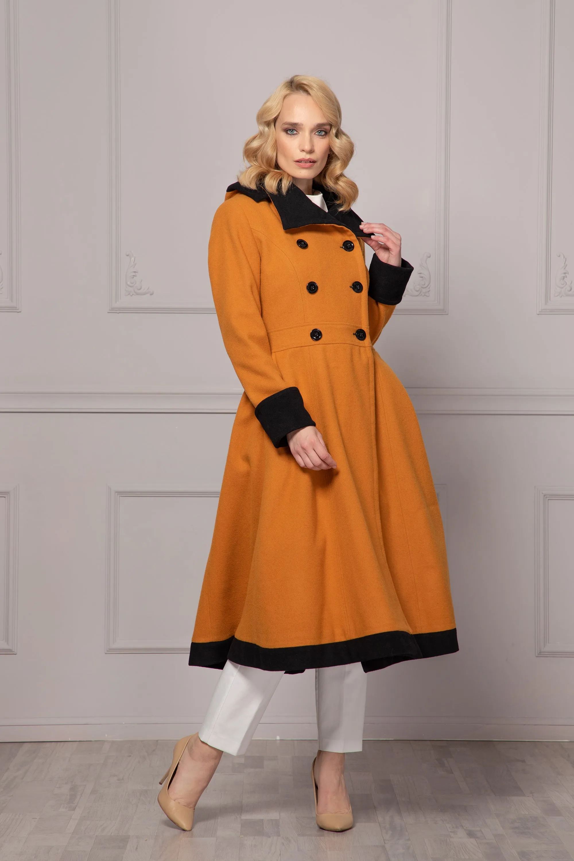 MUSTARD MIDI COAT