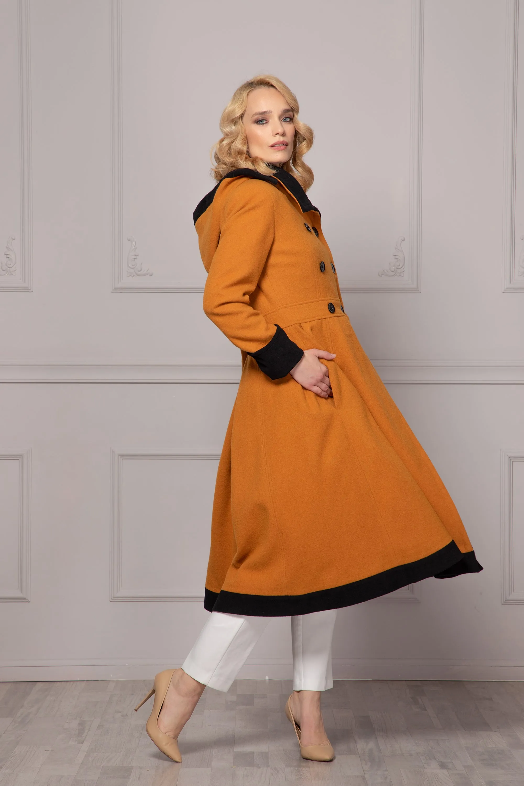 MUSTARD MIDI COAT