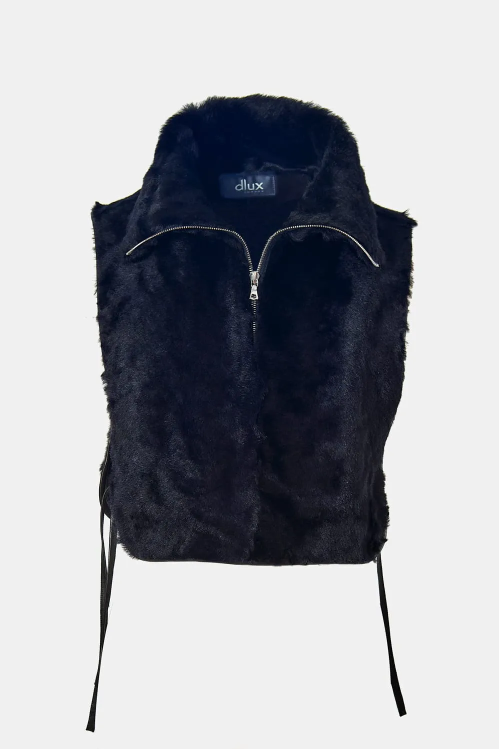 Navy Shearling Bib