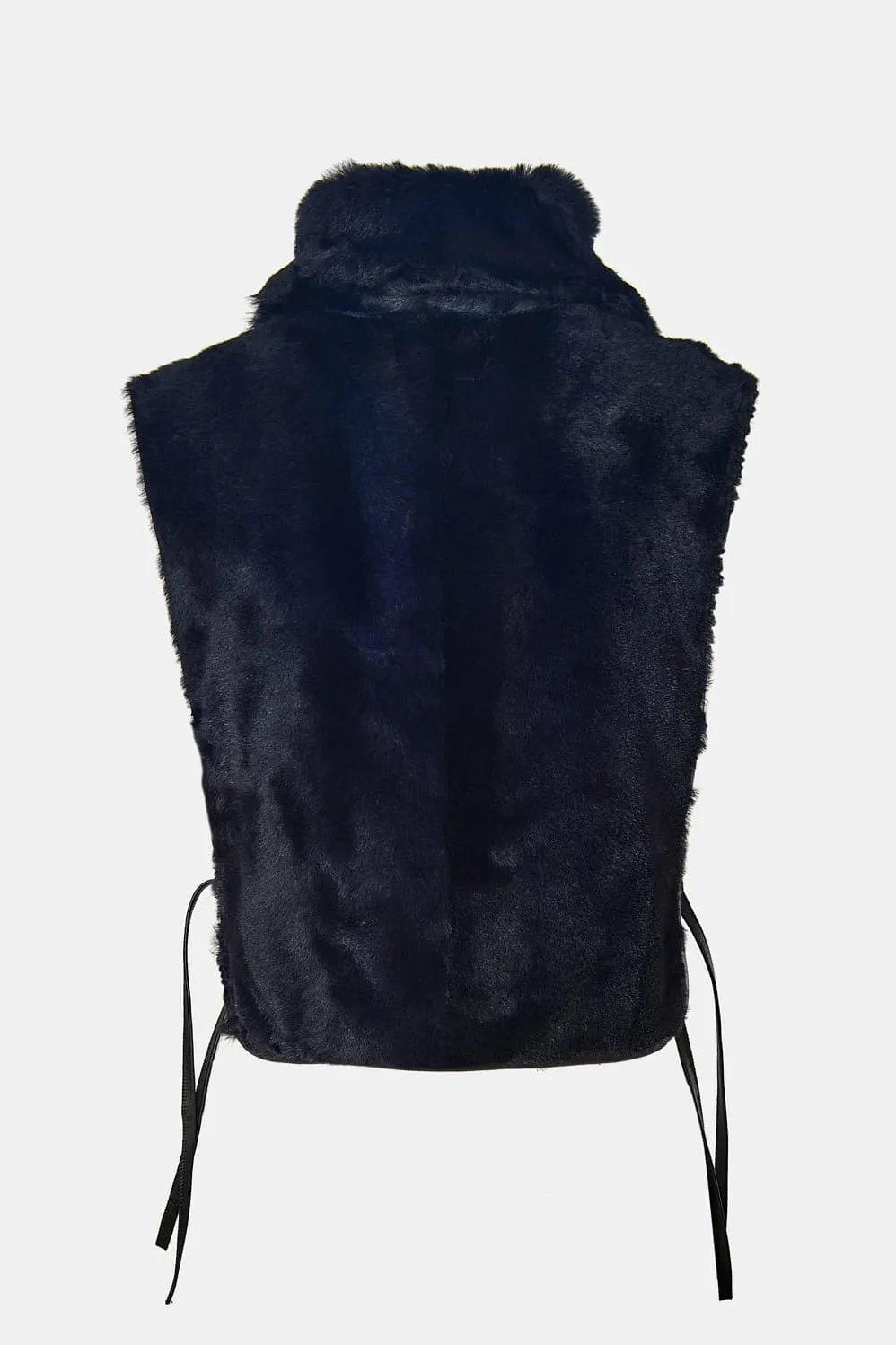 Navy Shearling Bib