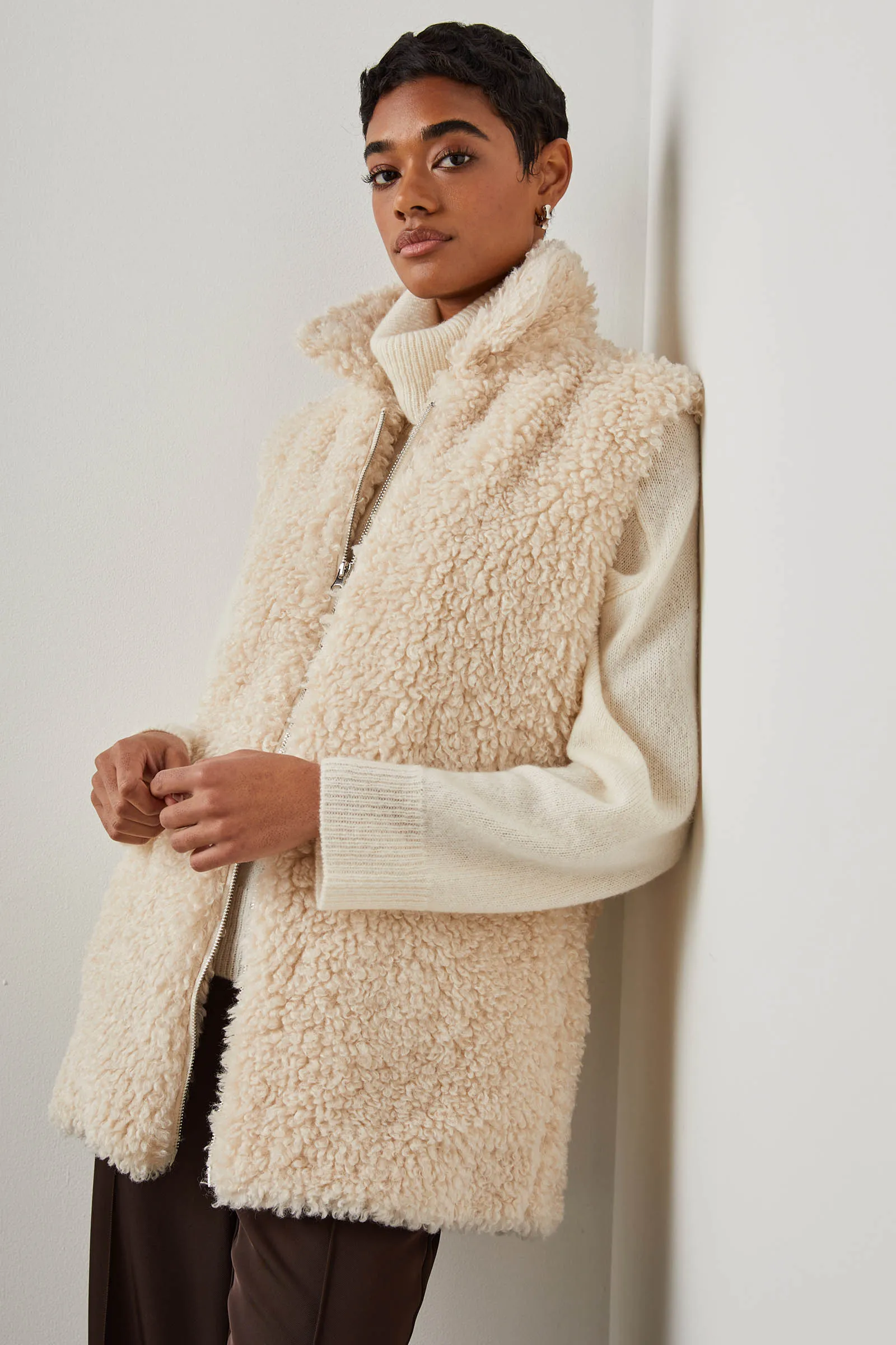 Orion Faux Shearling Vest Jacket