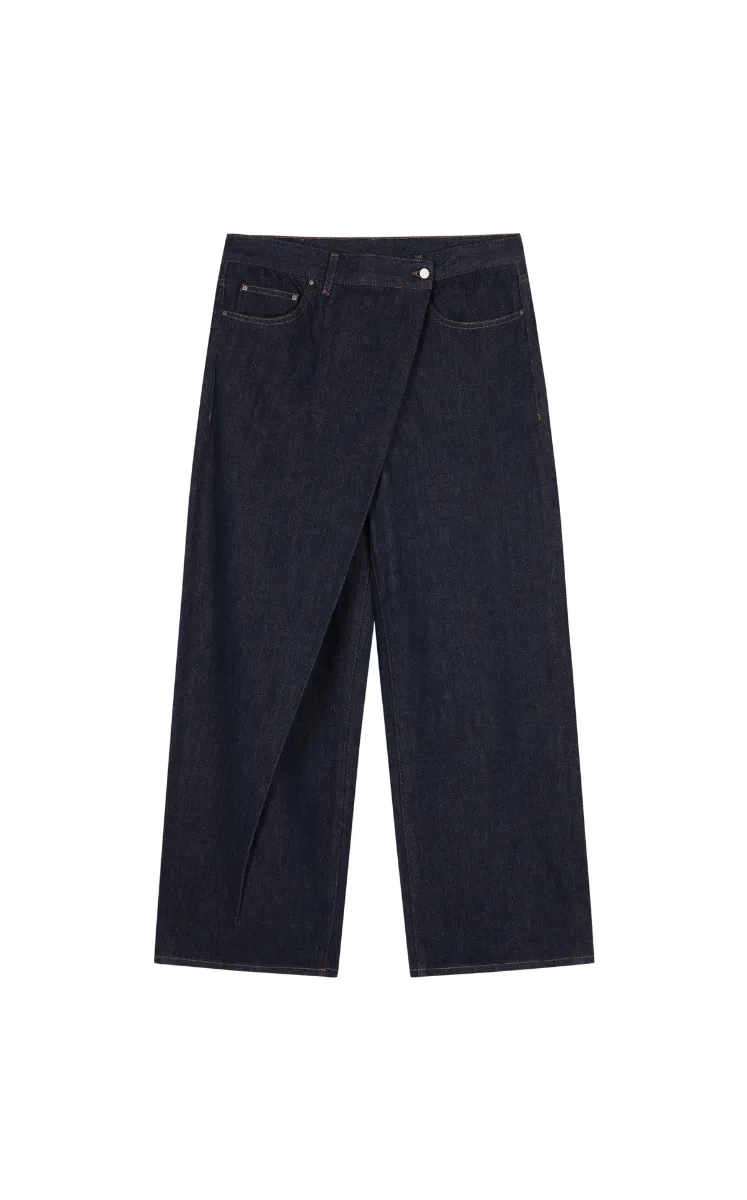 Pants / JNBY Cuffed Denim Wide-Leg Trousers