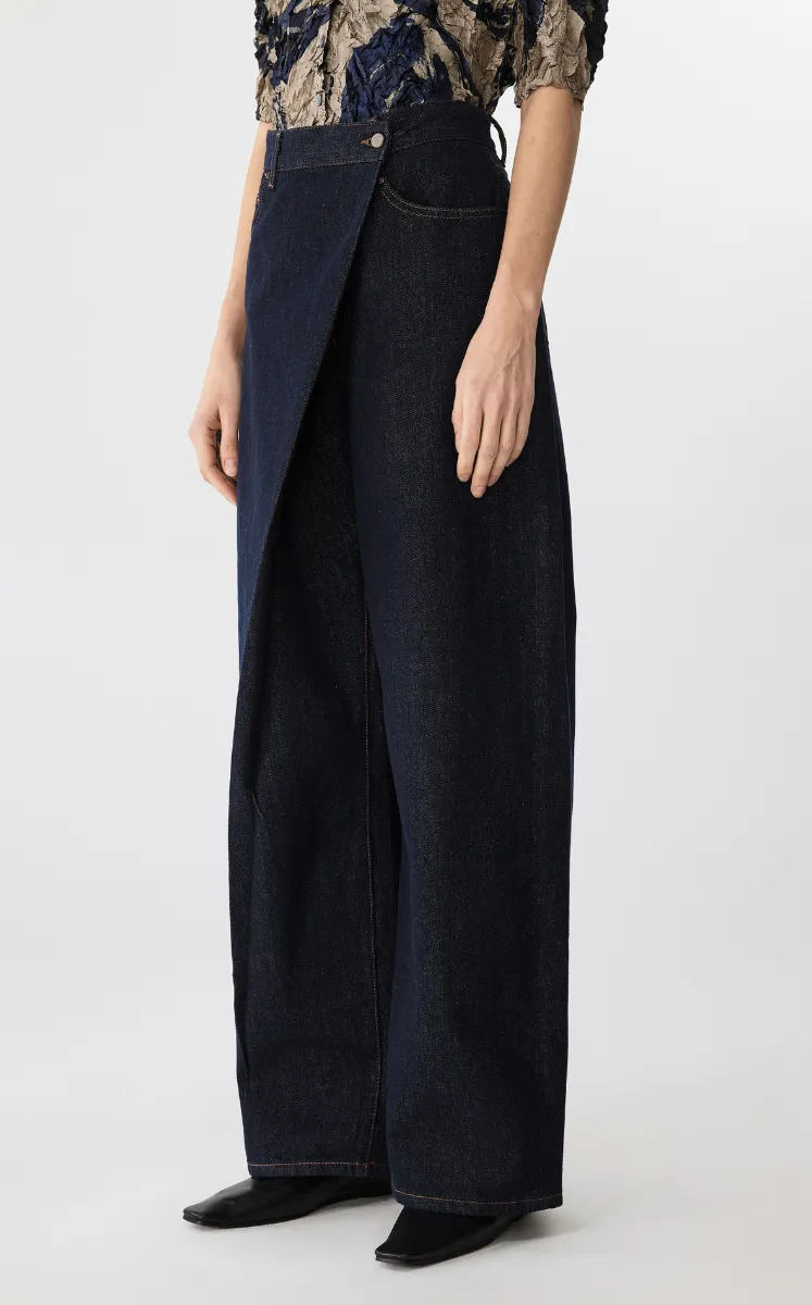 Pants / JNBY Cuffed Denim Wide-Leg Trousers