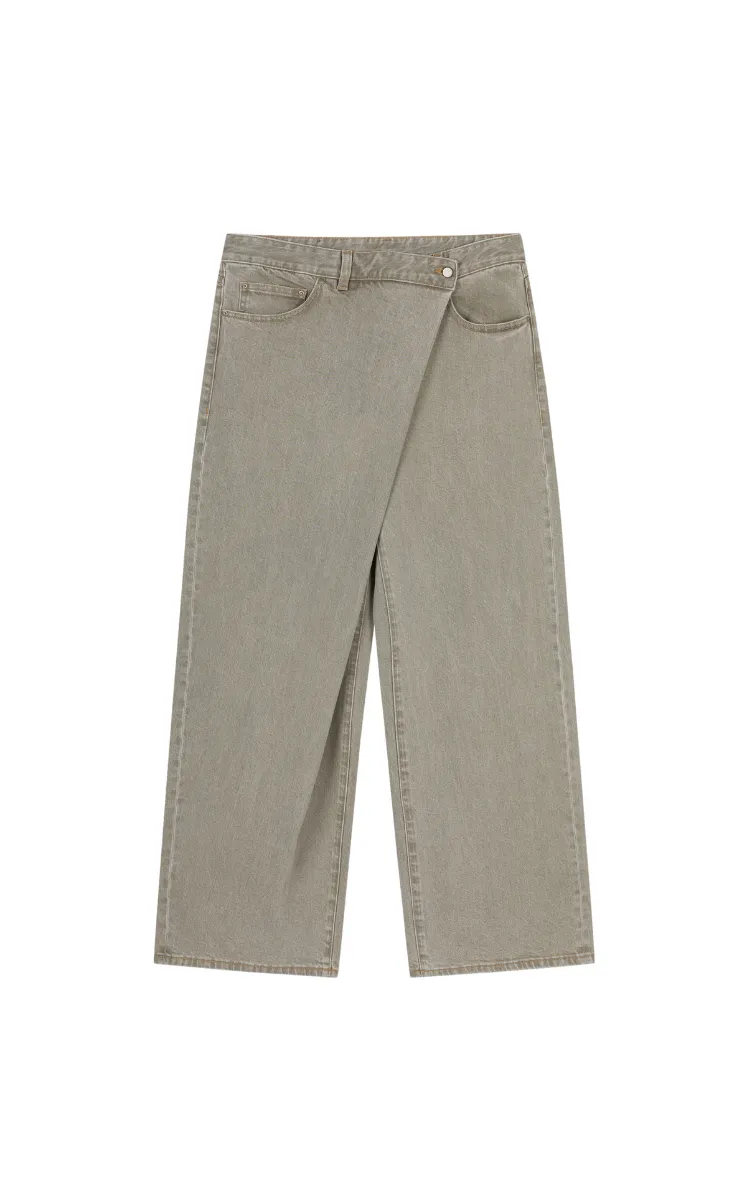 Pants / JNBY Cuffed Denim Wide-Leg Trousers