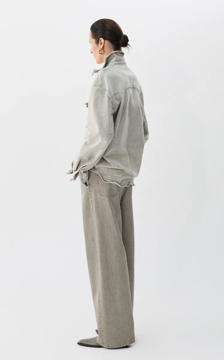 Pants / JNBY Cuffed Denim Wide-Leg Trousers