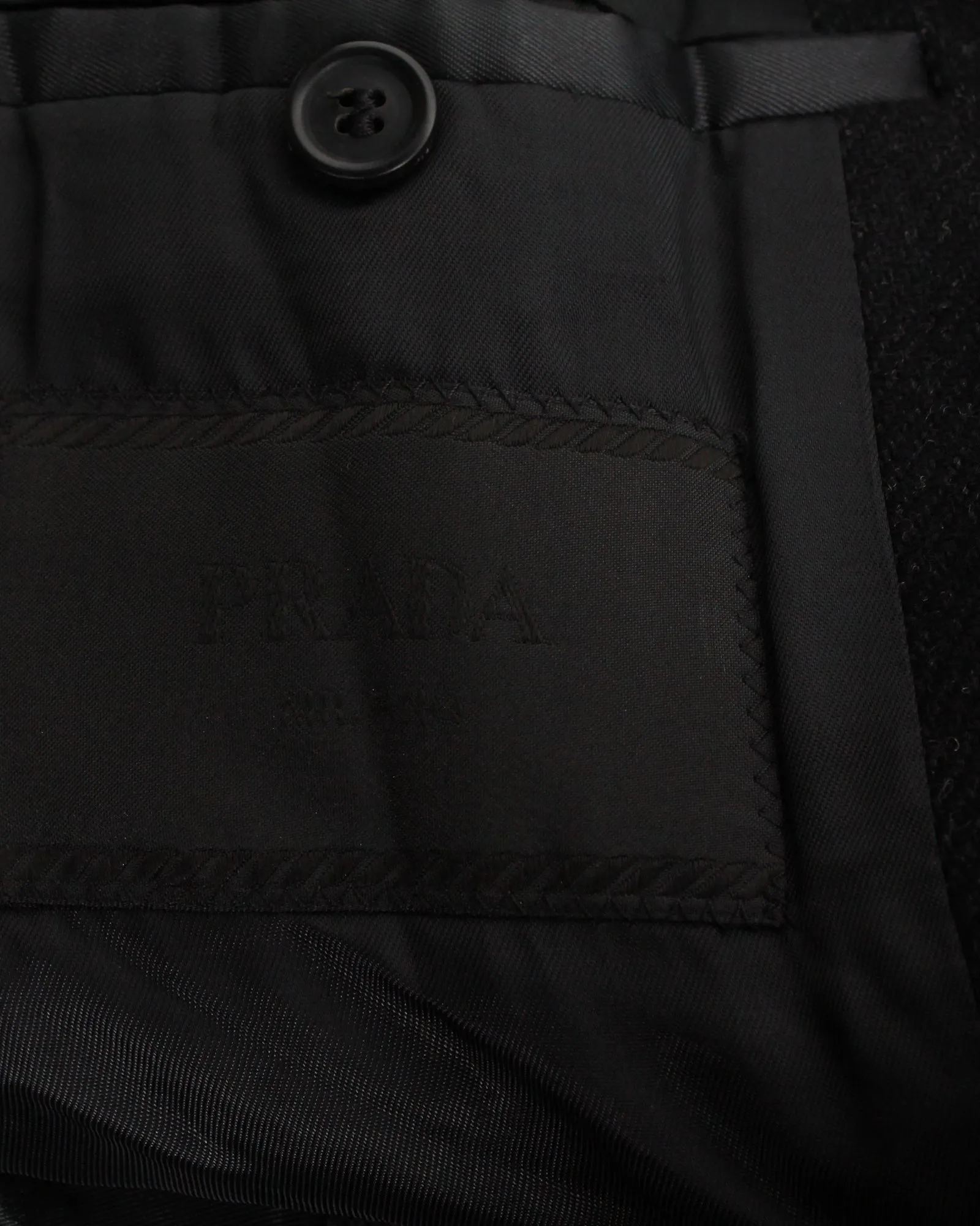 Prada Trench Coat in Black Wool