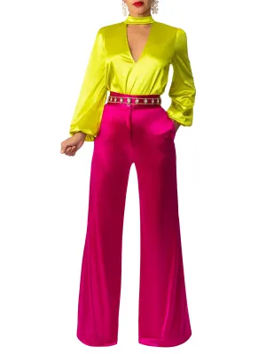 "Amethyst" Magenta High Waist Pants