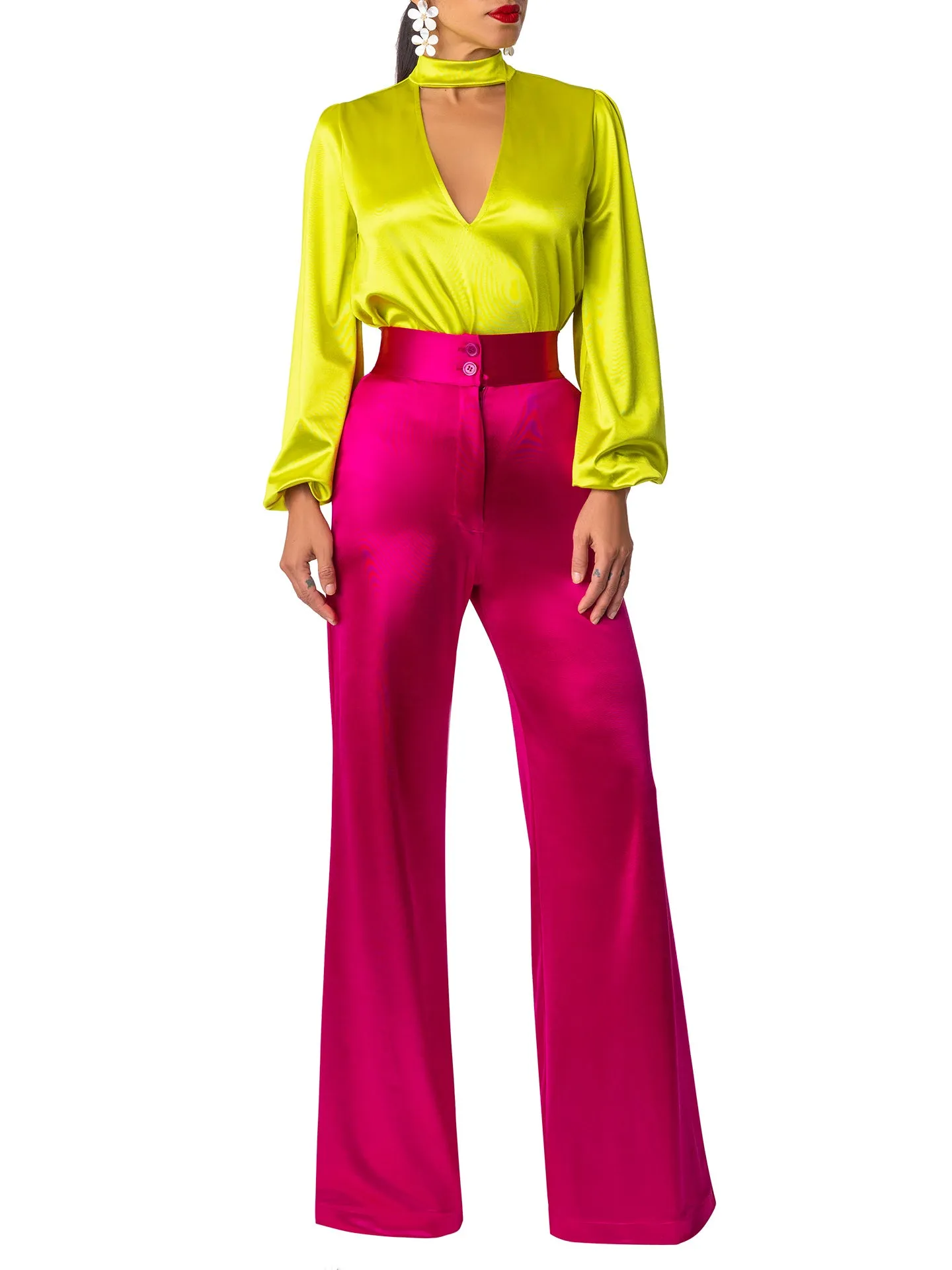 "Amethyst" Magenta High Waist Pants