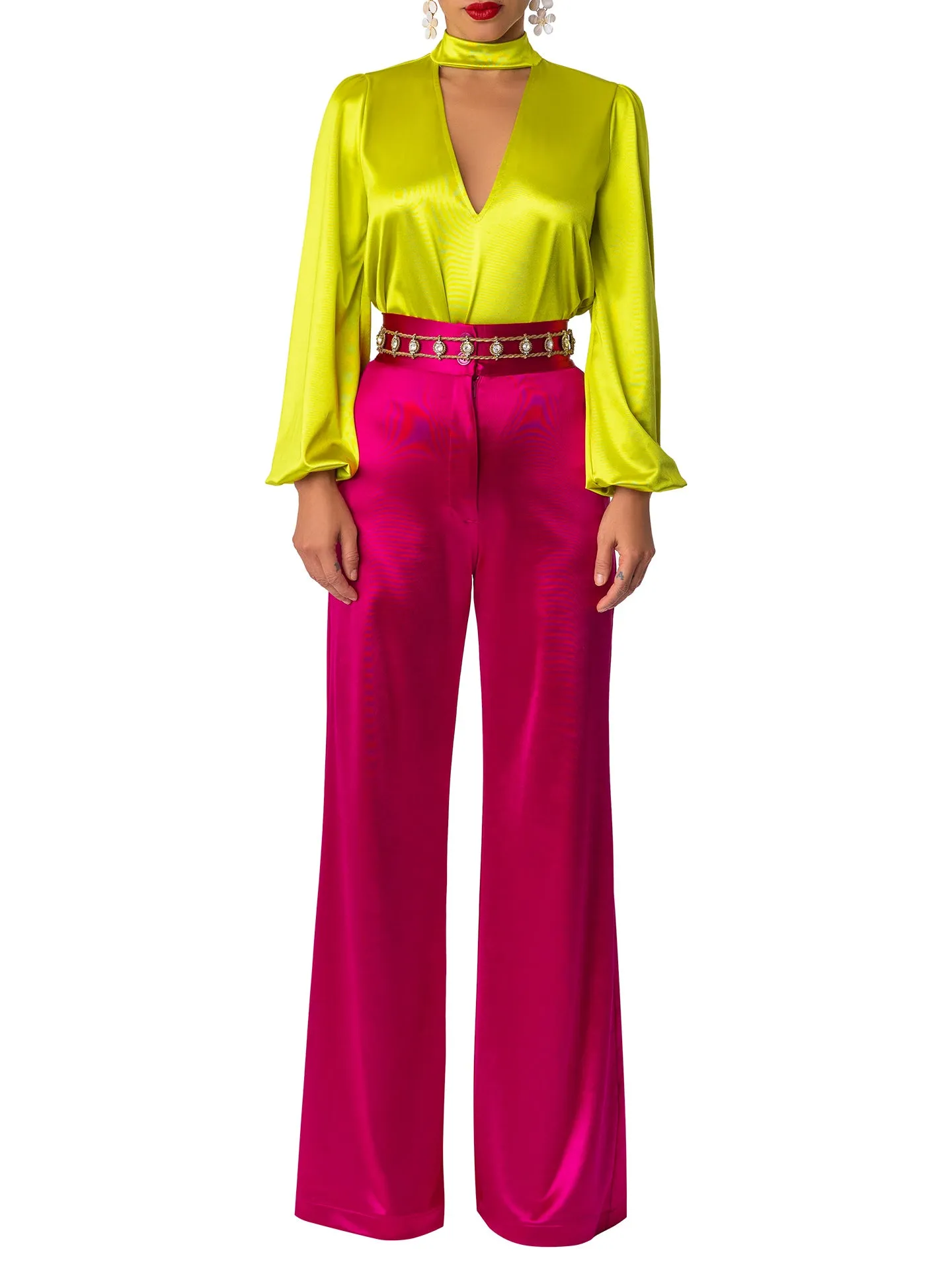 "Amethyst" Magenta High Waist Pants