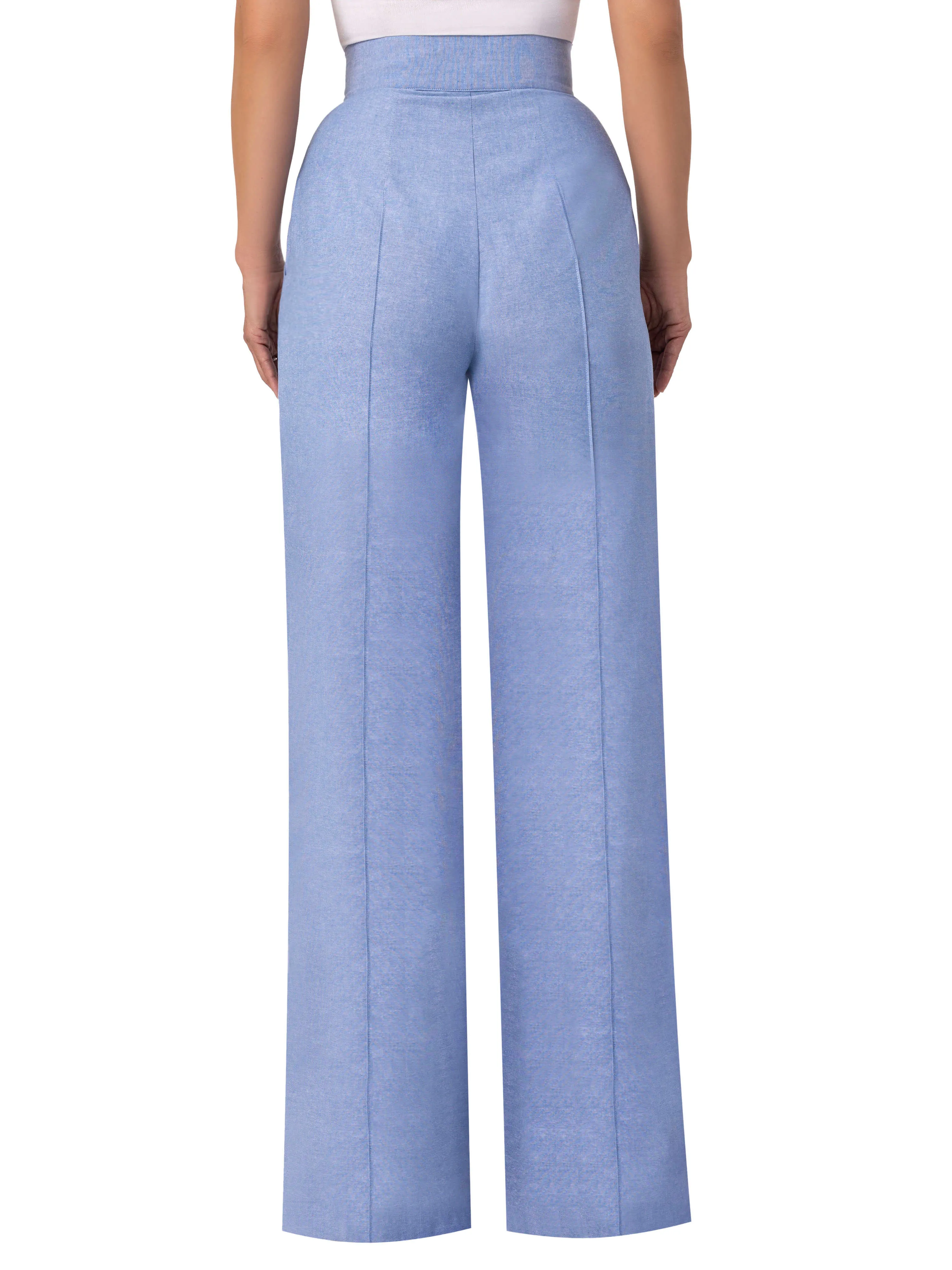 "Rio" Chambray High Waist Pants