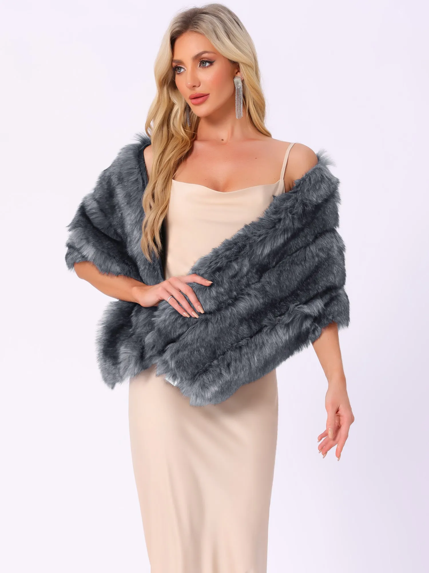 Shawl Faux Fur Elegant Wedding Party Cape Shoulder