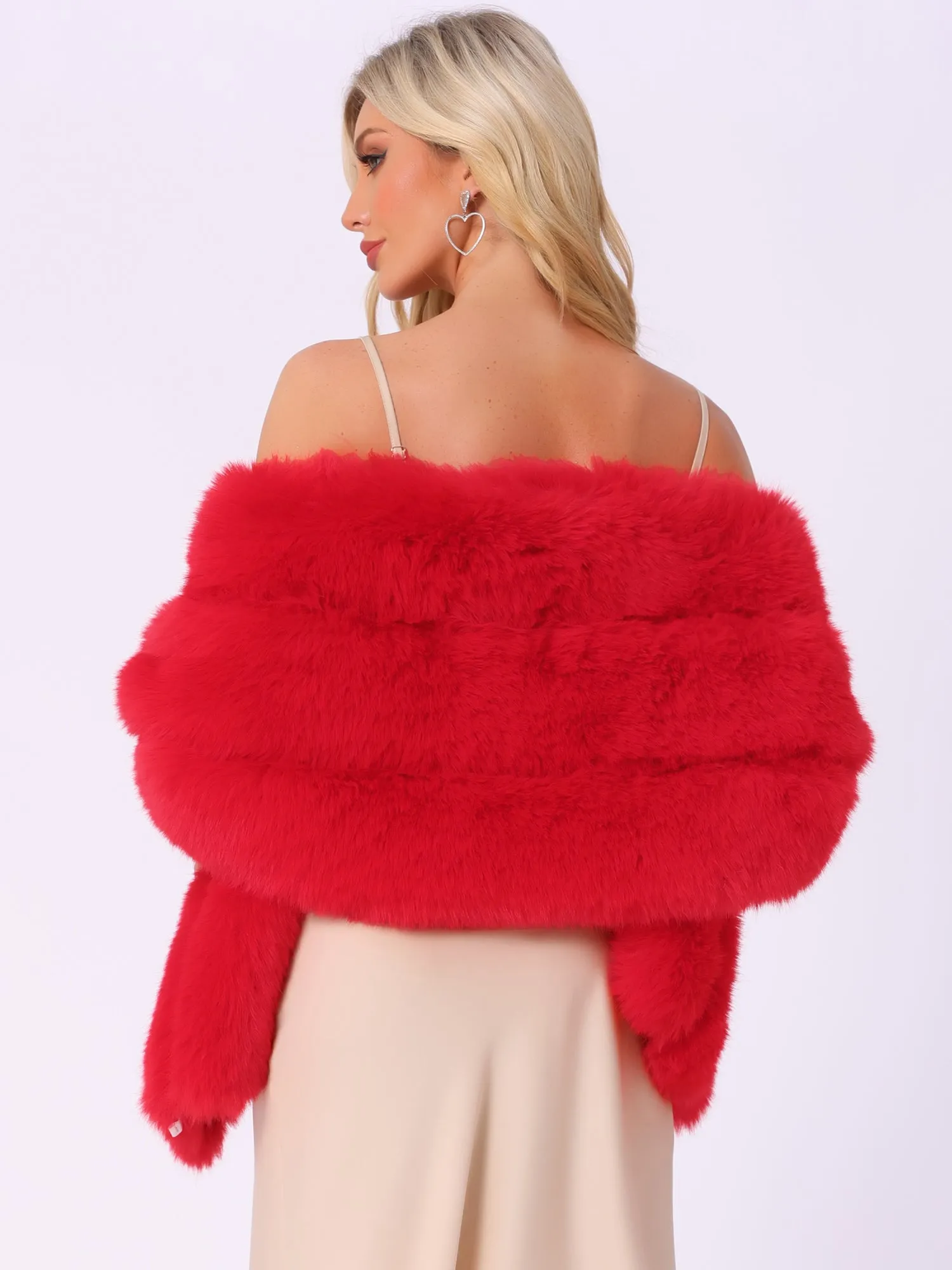 Shawl Faux Fur Elegant Wedding Party Cape Shoulder