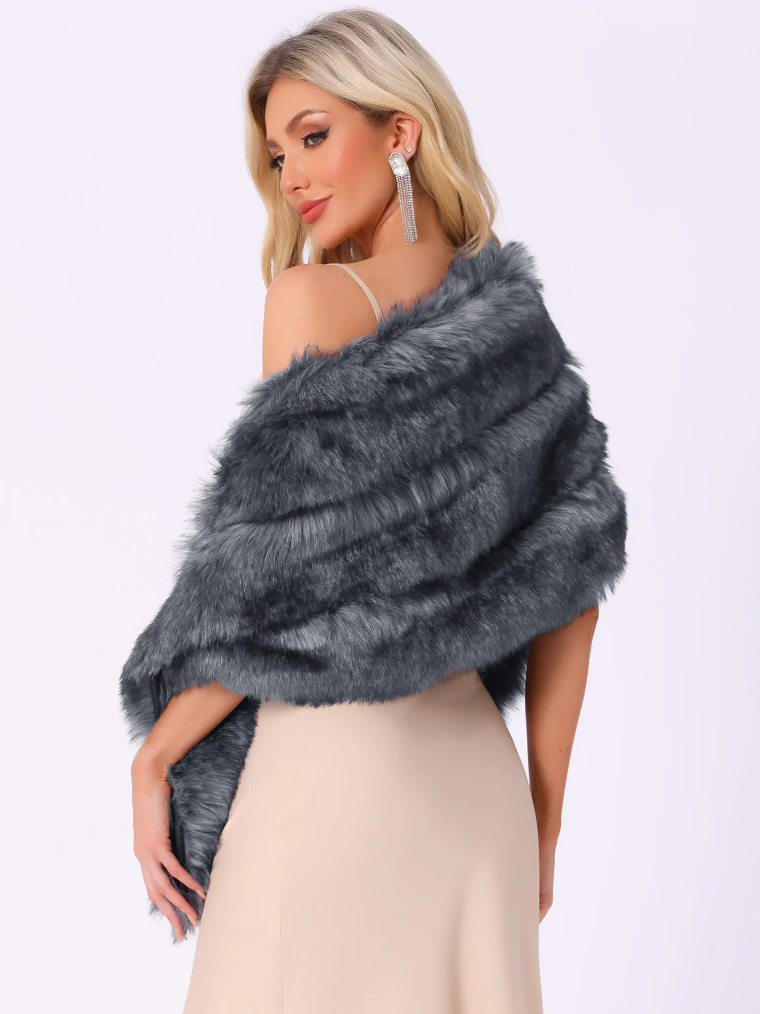 Shawl Faux Fur Elegant Wedding Party Cape Shoulder