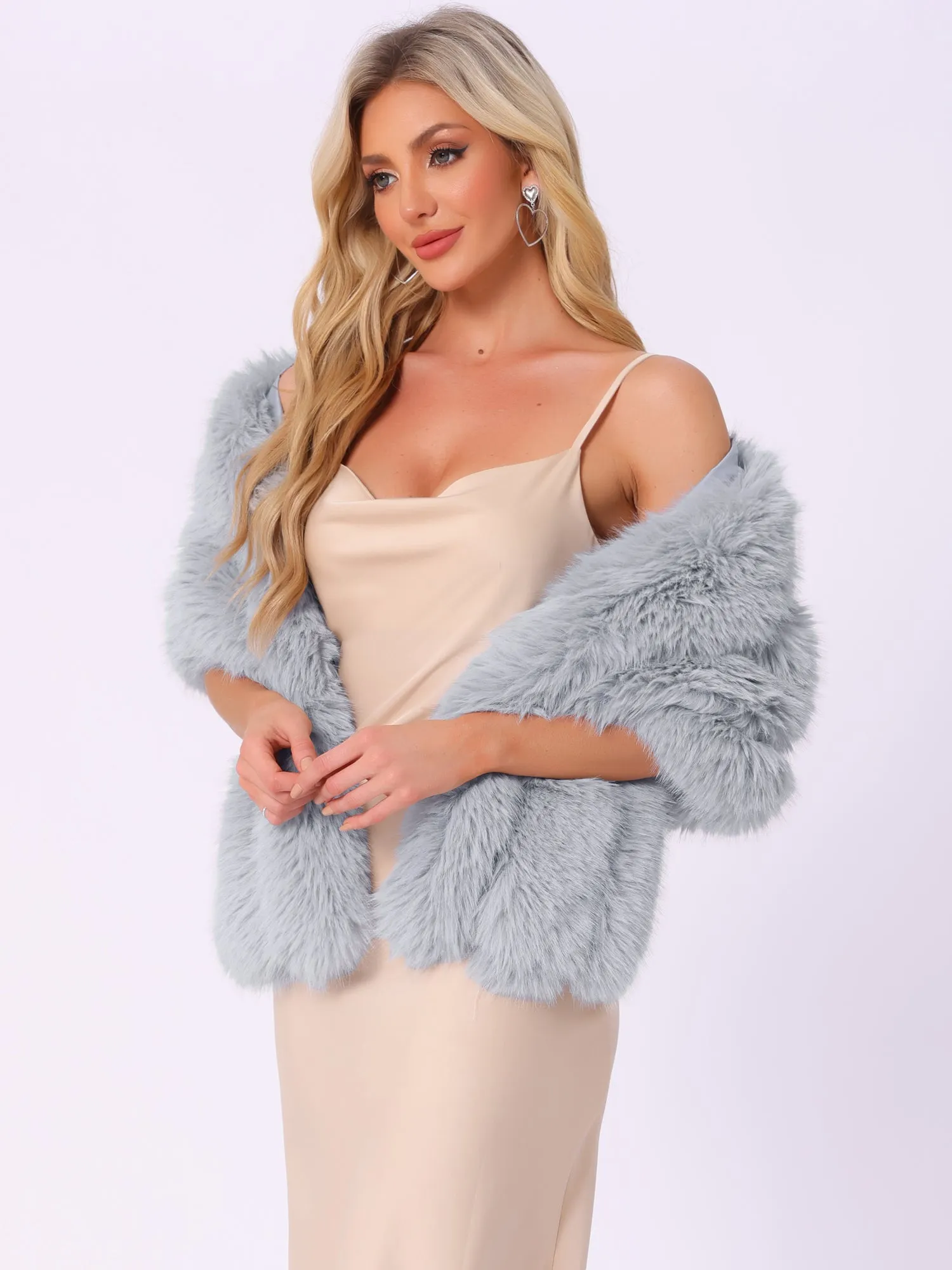 Shawl Faux Fur Elegant Wedding Party Cape Shoulder