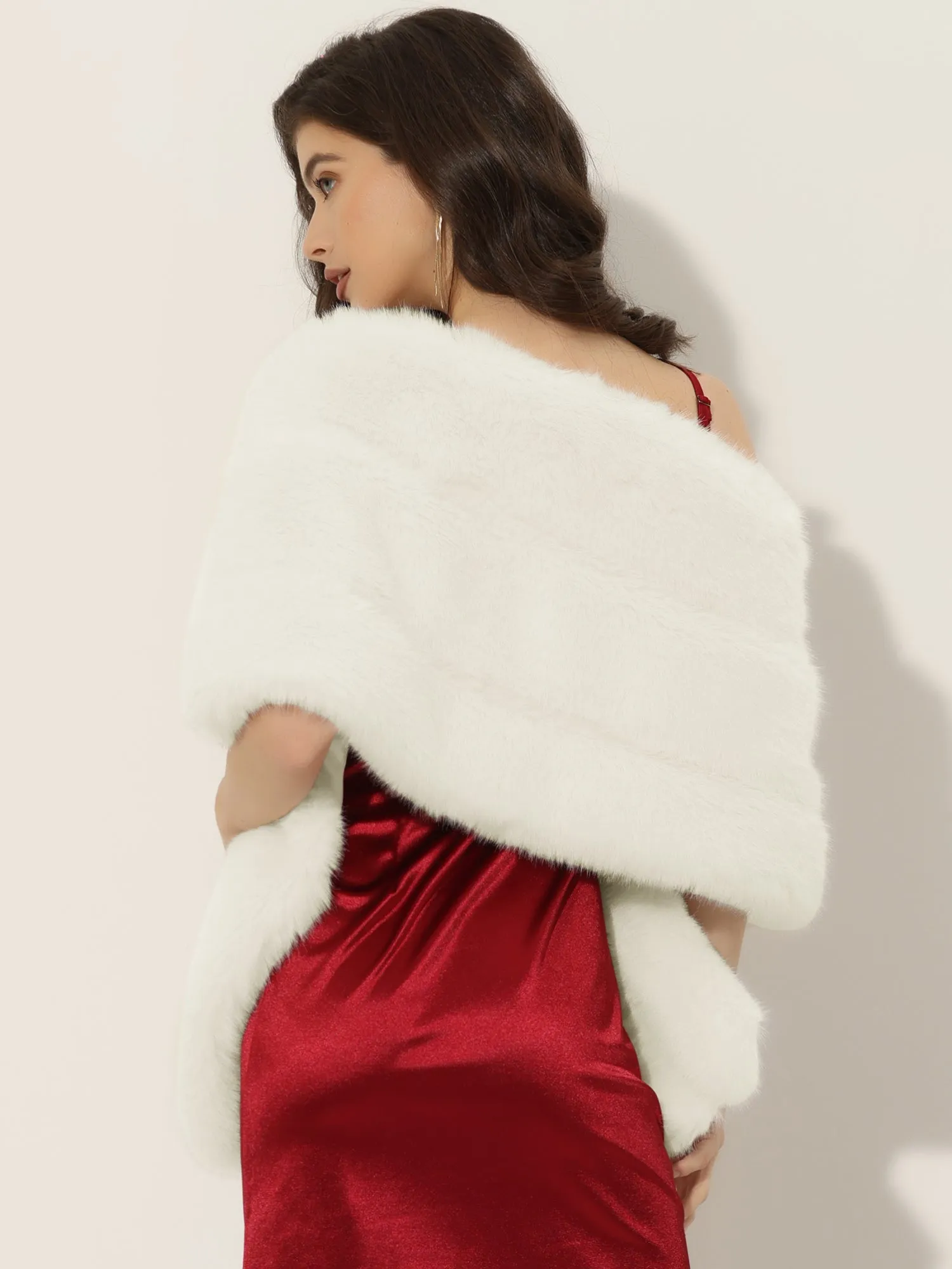 Shawl Faux Fur Elegant Wedding Party Cape Shoulder