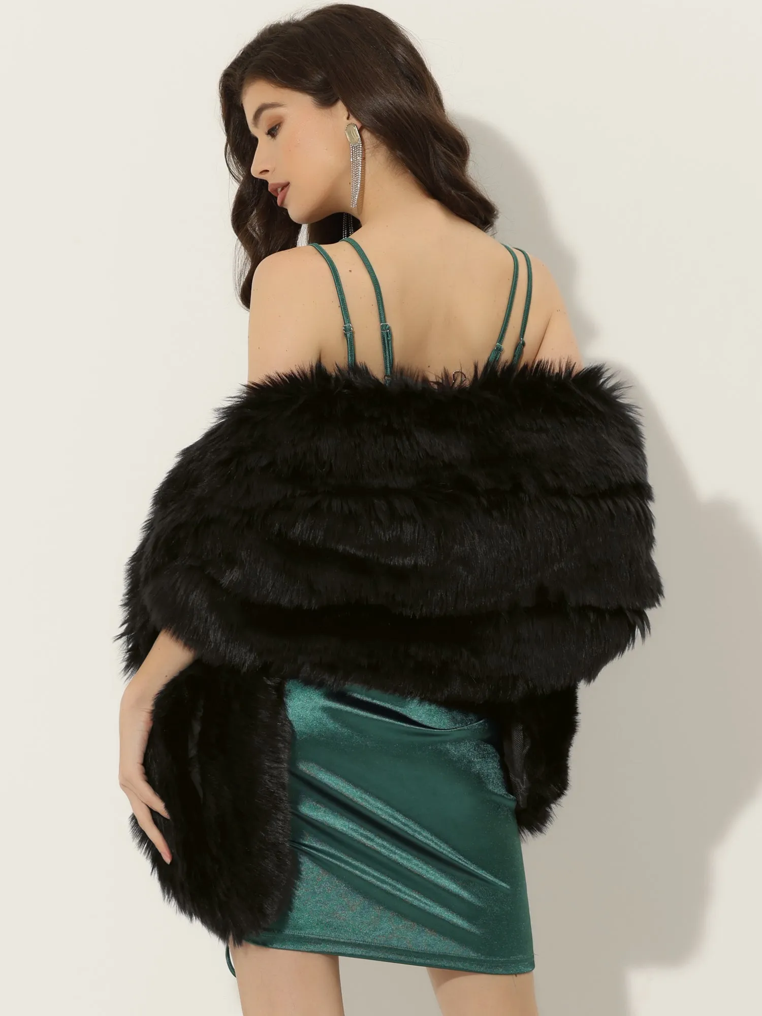 Shawl Faux Fur Elegant Wedding Party Cape Shoulder