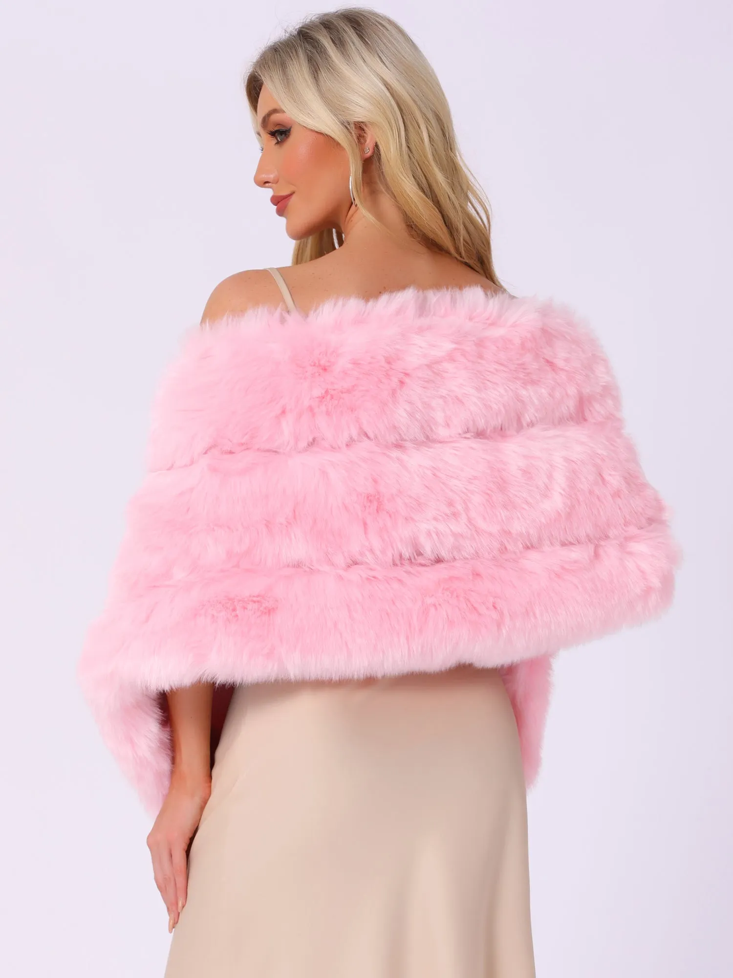 Shawl Faux Fur Elegant Wedding Party Cape Shoulder