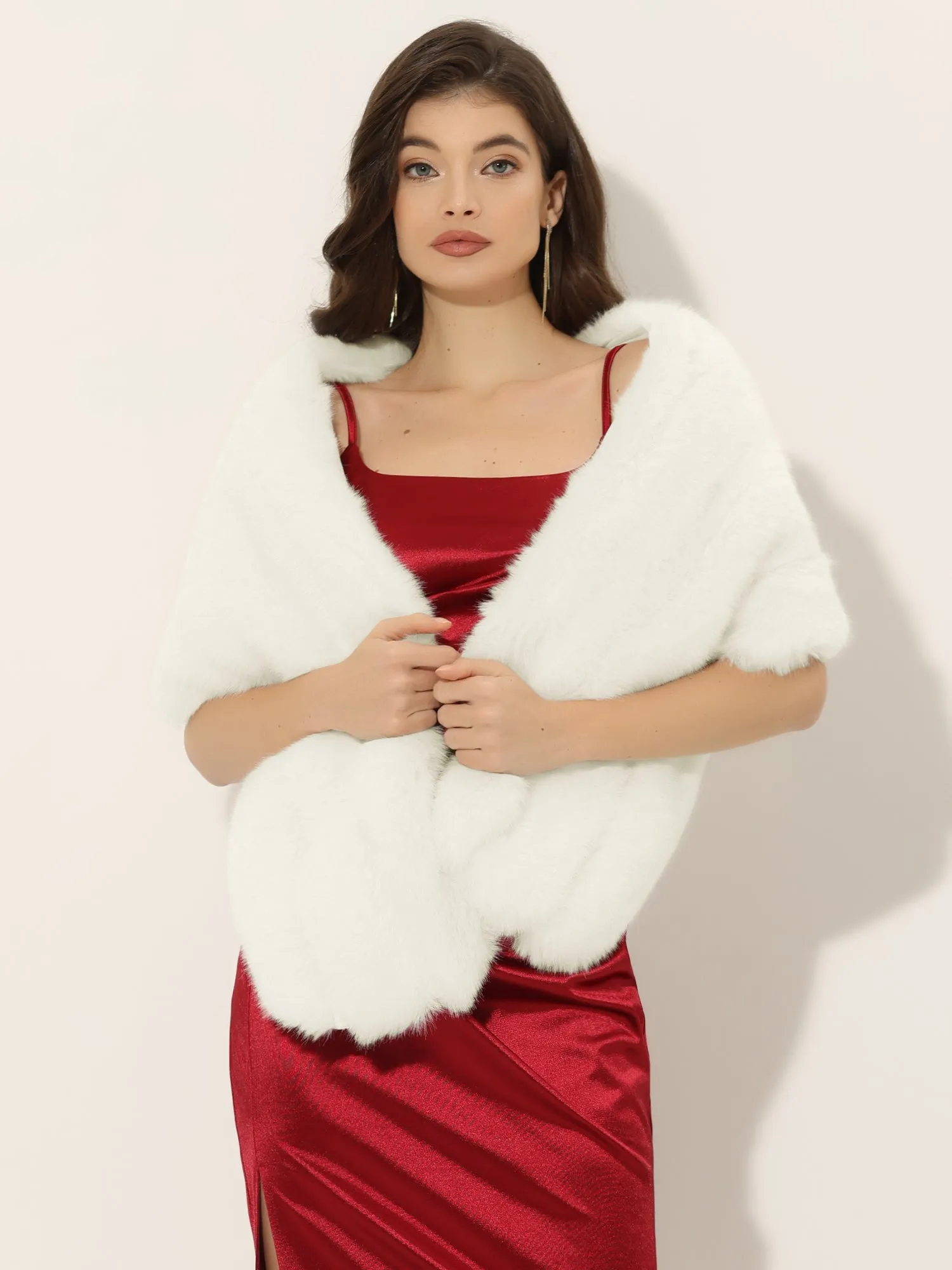 Shawl Faux Fur Elegant Wedding Party Cape Shoulder