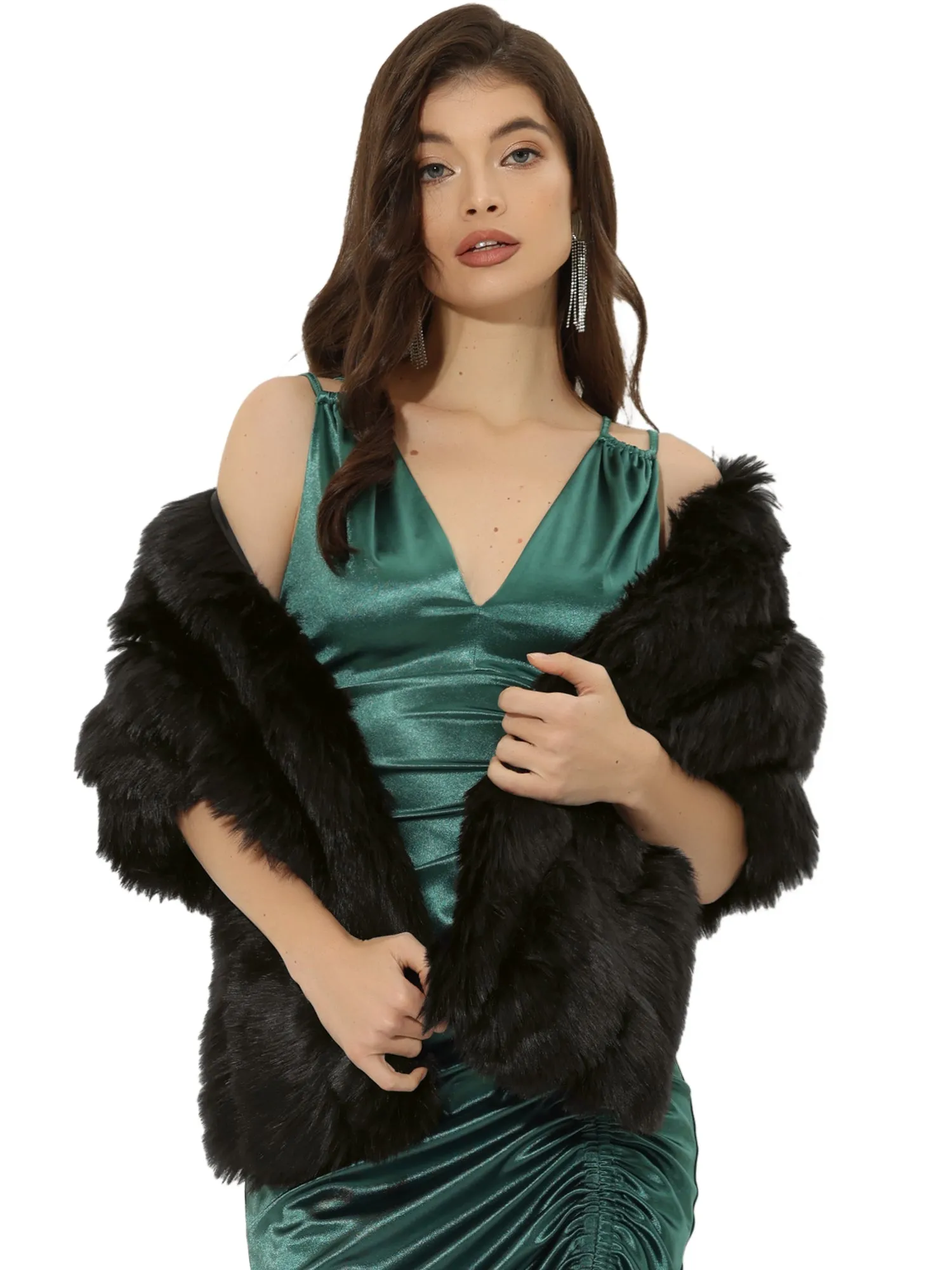 Shawl Faux Fur Elegant Wedding Party Cape Shoulder