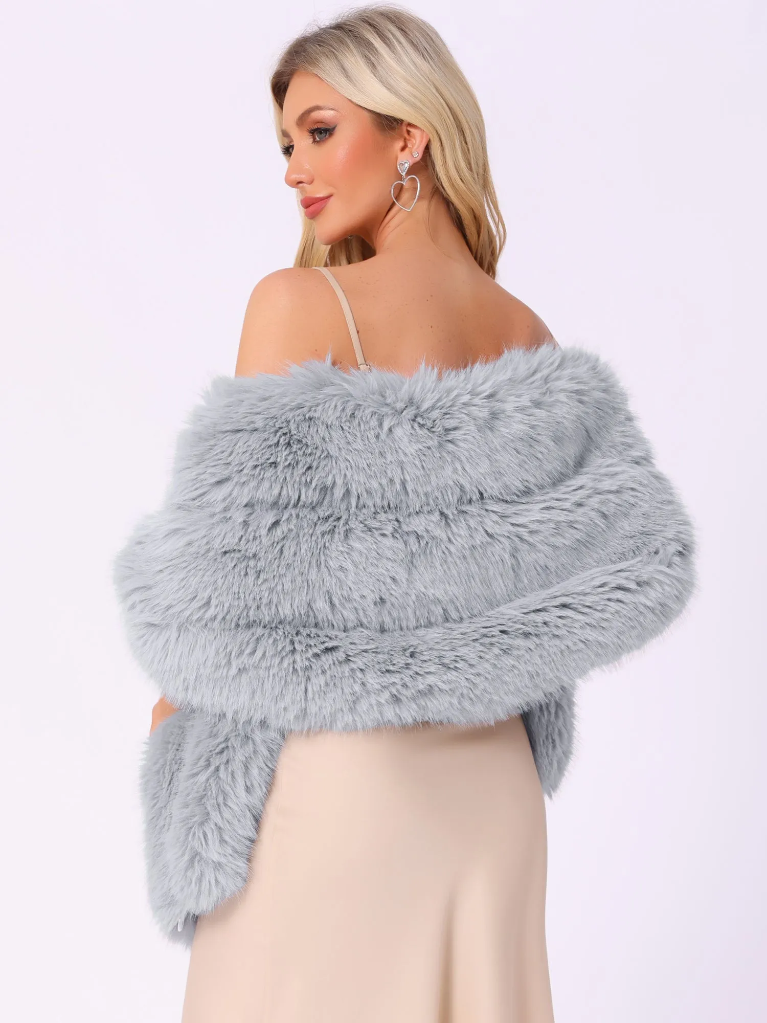 Shawl Faux Fur Elegant Wedding Party Cape Shoulder