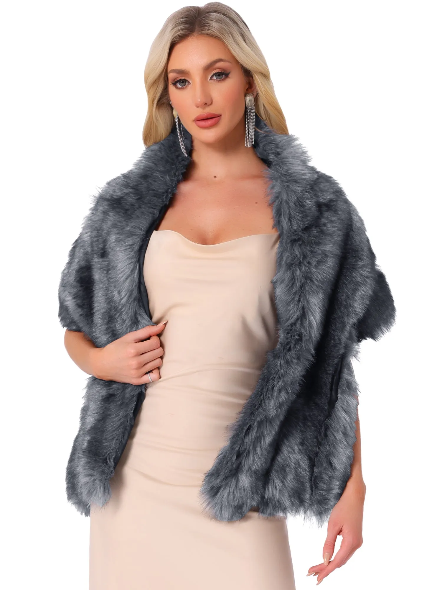 Shawl Faux Fur Elegant Wedding Party Cape Shoulder