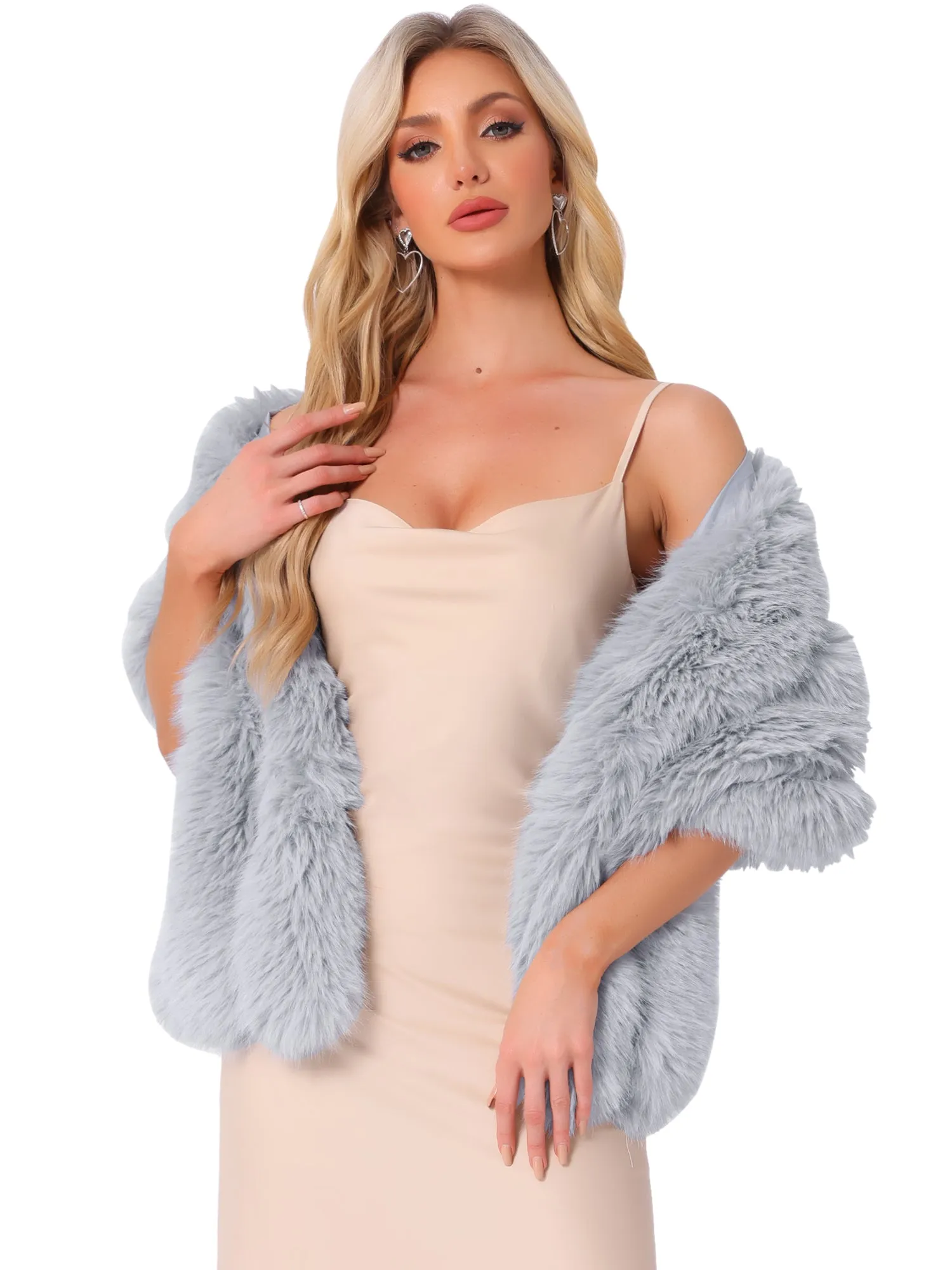 Shawl Faux Fur Elegant Wedding Party Cape Shoulder