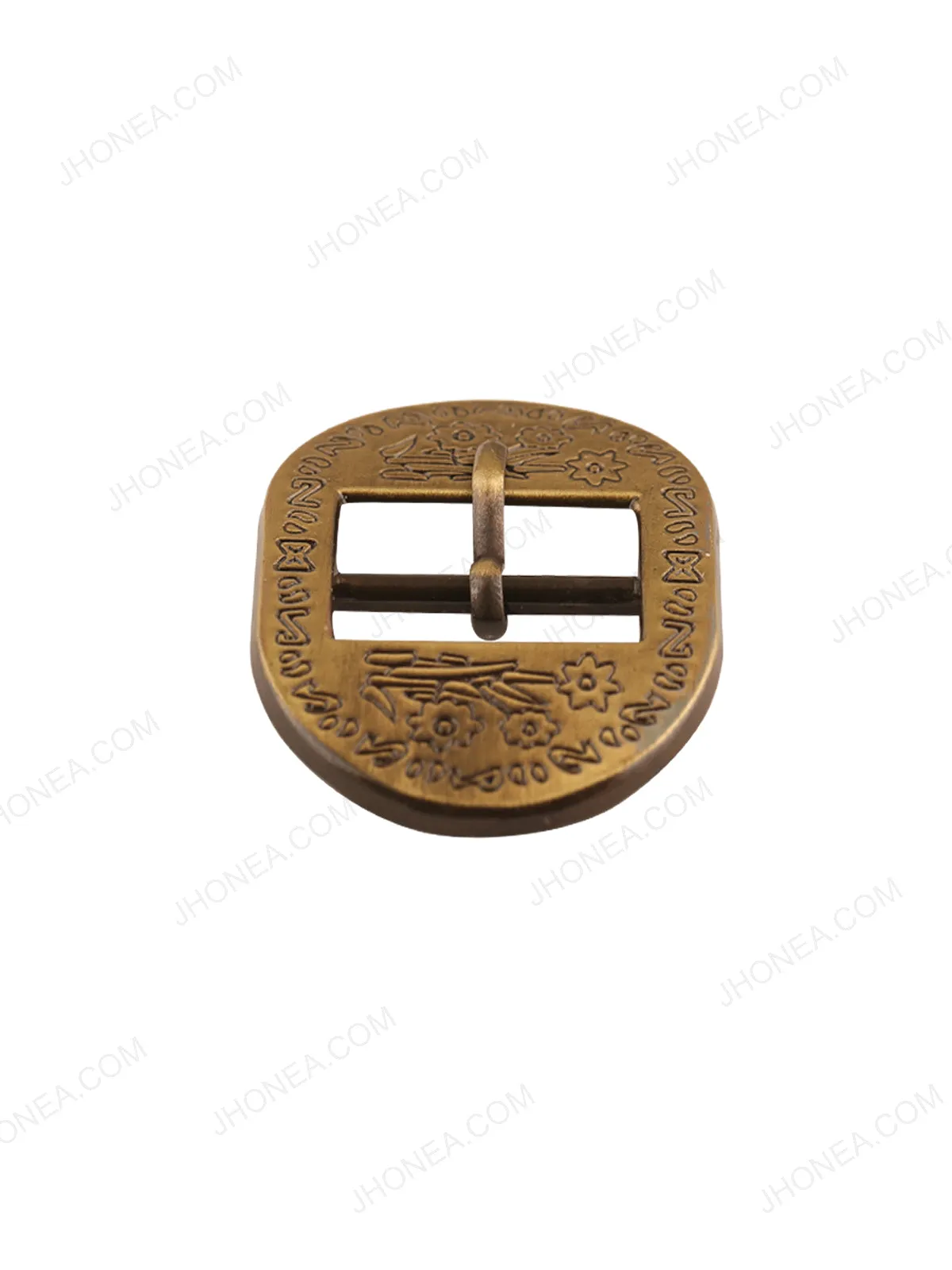 Shiny Engraved Design Fancy Oval Frame Belt Buckle