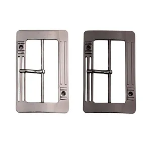 Shiny Nickel Chrome Finish Rectangle Frame Tongue/Prong Belt Buckle