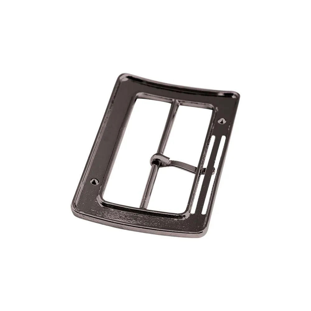 Shiny Nickel Chrome Finish Rectangle Frame Tongue/Prong Belt Buckle