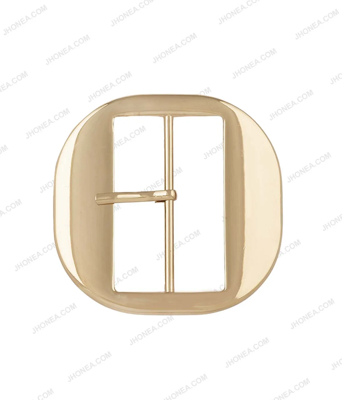 Shiny Smooth Fancy Rounded Square Frame Belt Buckle with Prong