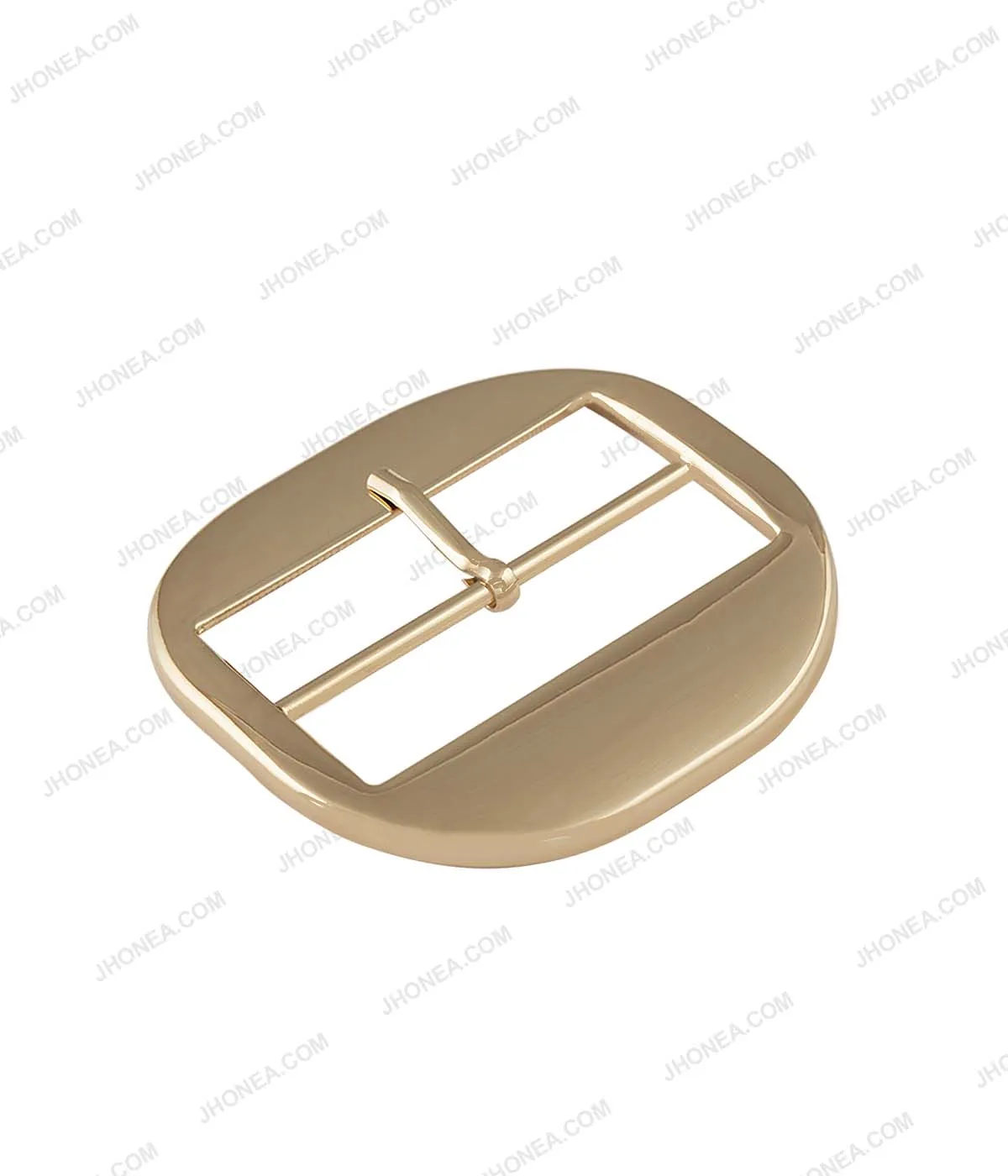 Shiny Smooth Fancy Rounded Square Frame Belt Buckle with Prong