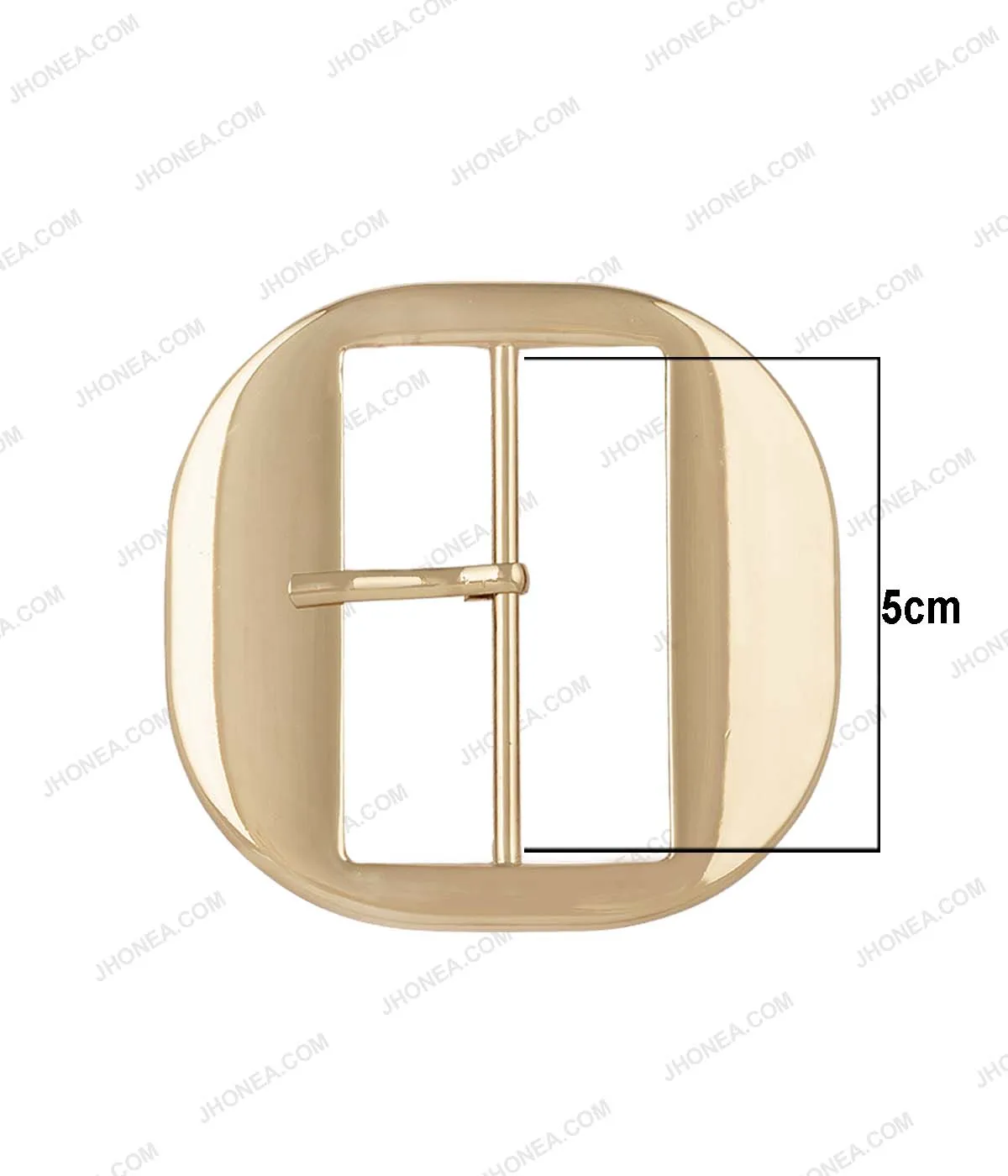 Shiny Smooth Fancy Rounded Square Frame Belt Buckle with Prong