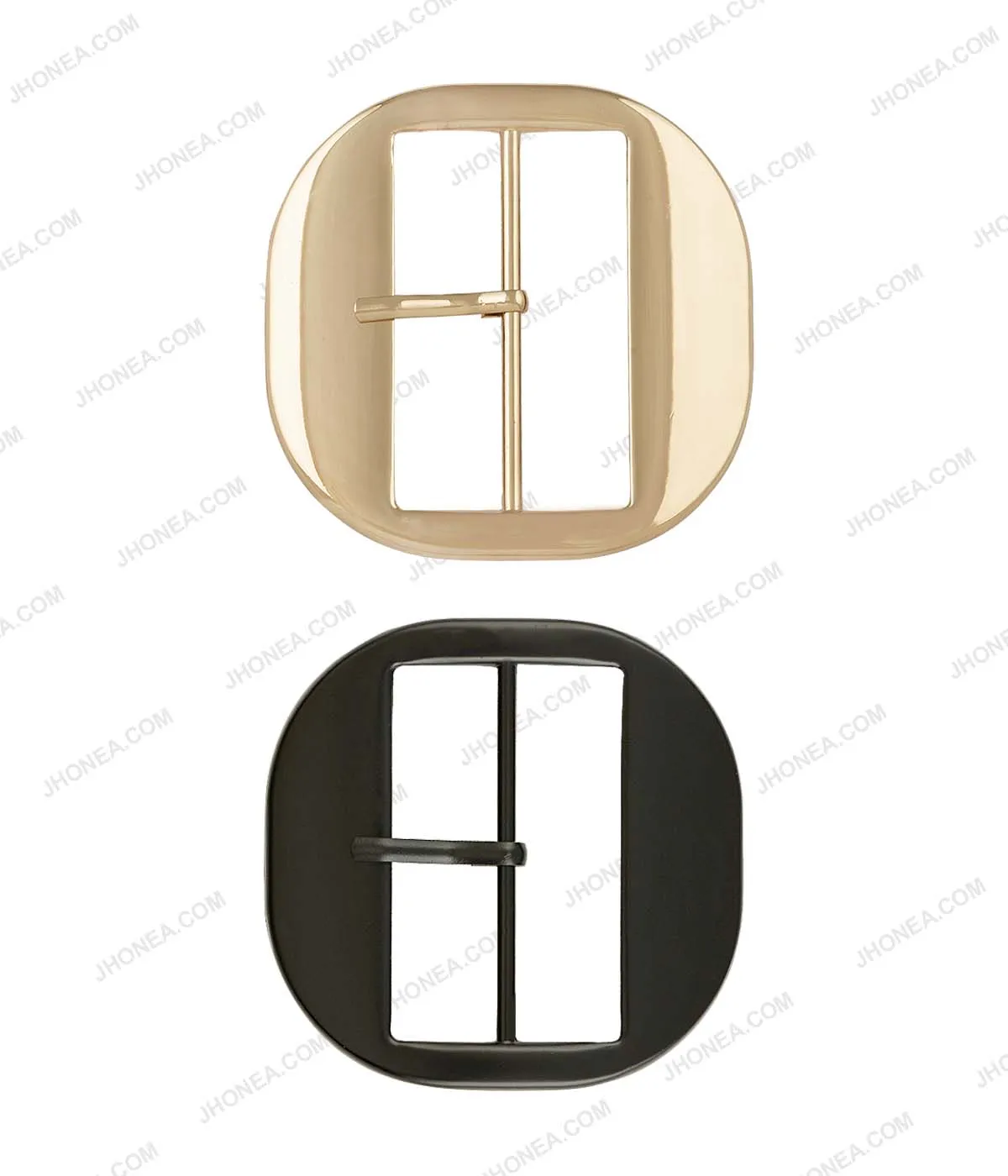 Shiny Smooth Fancy Rounded Square Frame Belt Buckle with Prong